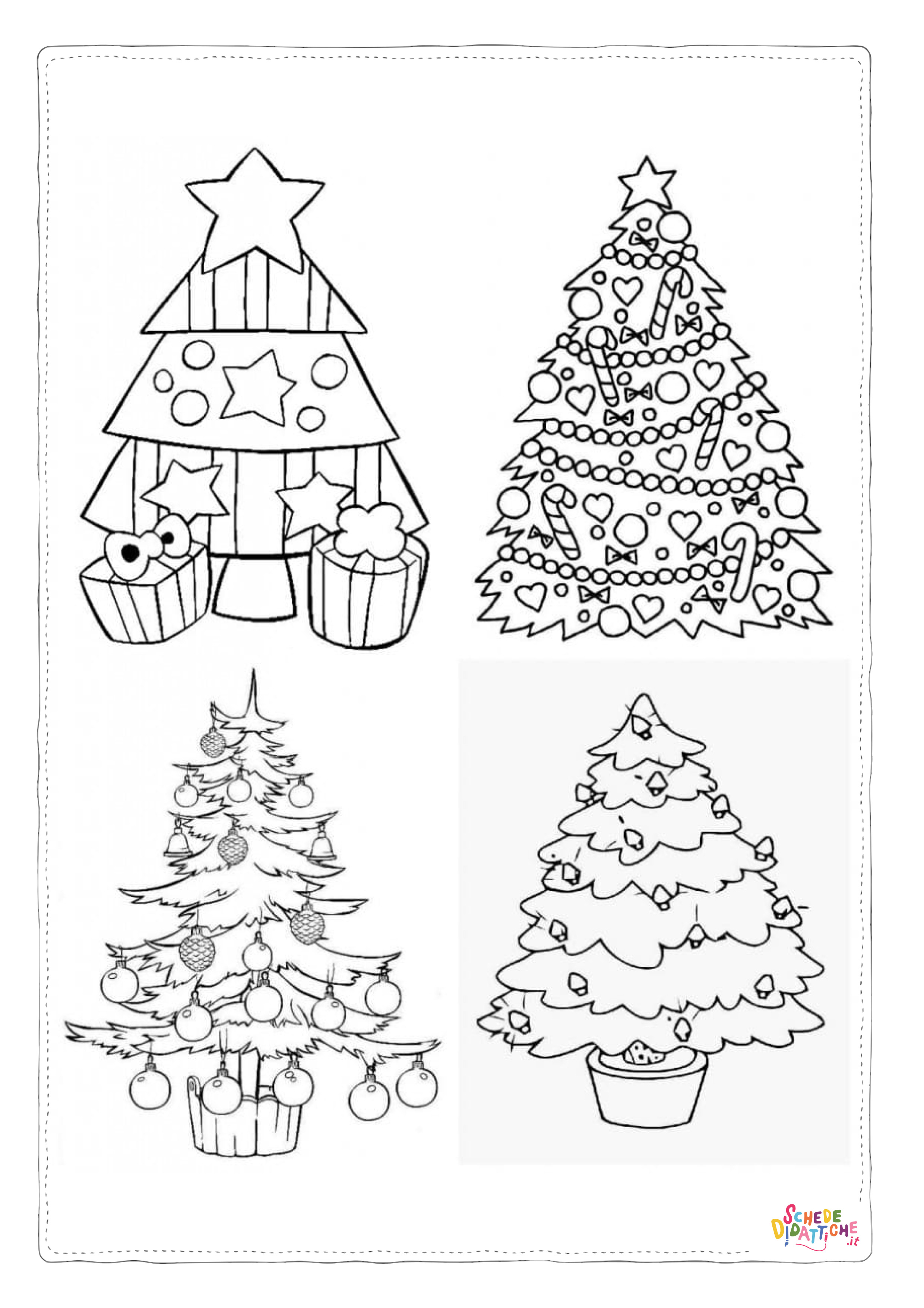 Disegno "Disegno di albero di Natale da stampare e colorare 139" Disegno di albero di Natale da stampare e colorare 139