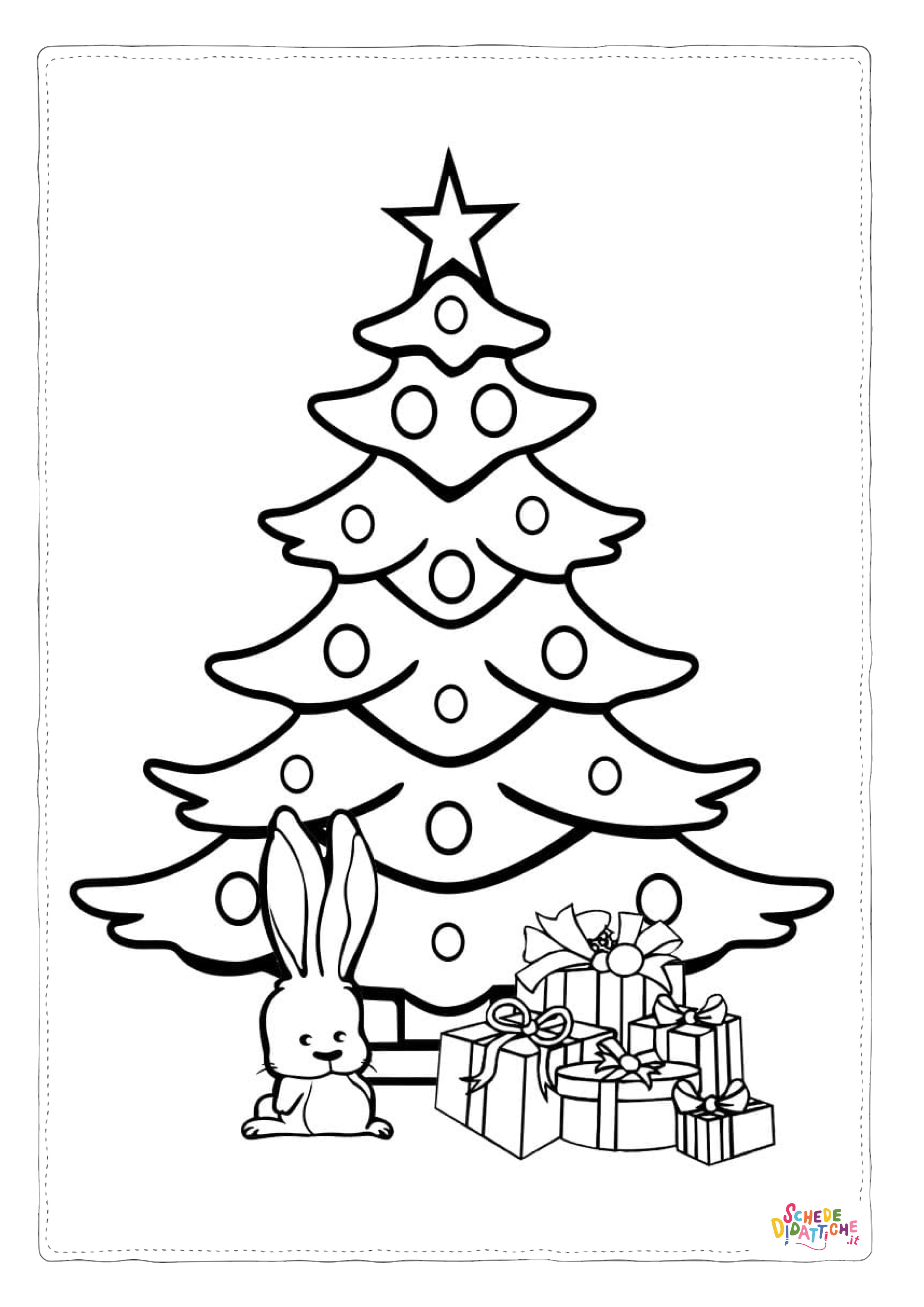Disegno di albero di Natale da stampare e colorare 123