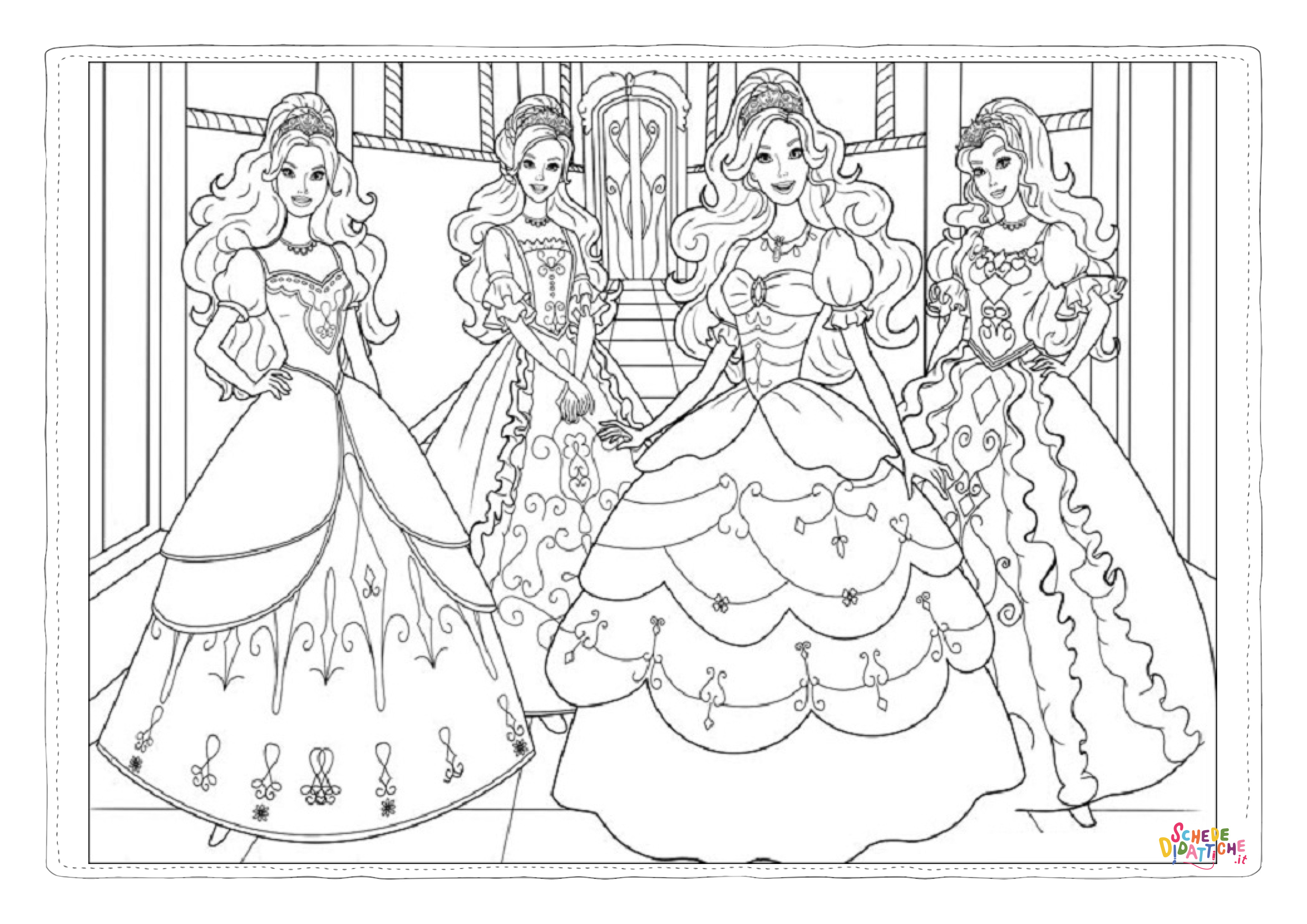 Disegno "Disegno di Barbie Principessa da stampare e colorare 14" Disegno di Barbie Principessa da stampare e colorare 14