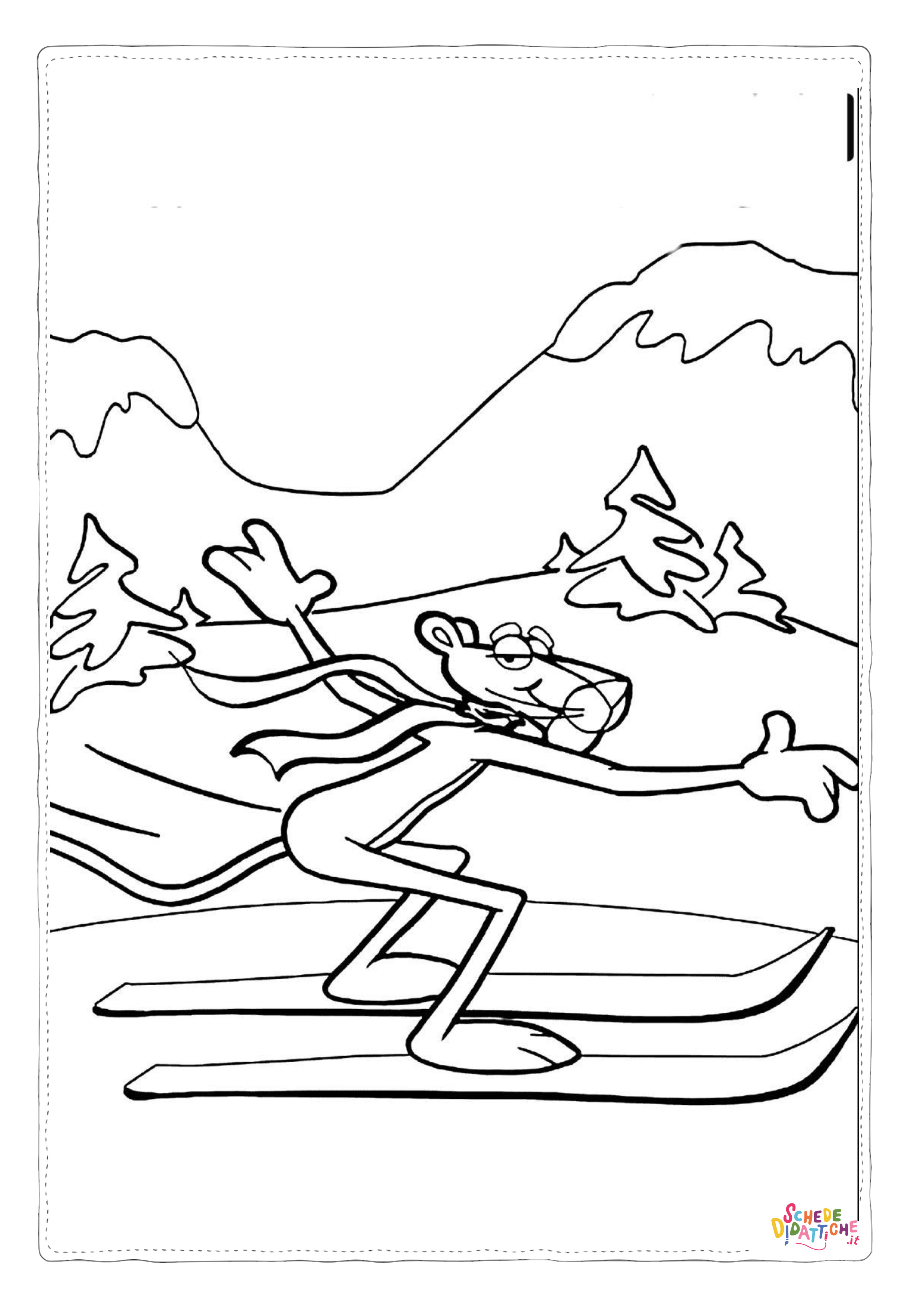 Disegno "Disegno di sci da stampare e colorare 8" Disegno di sci da stampare e colorare 8