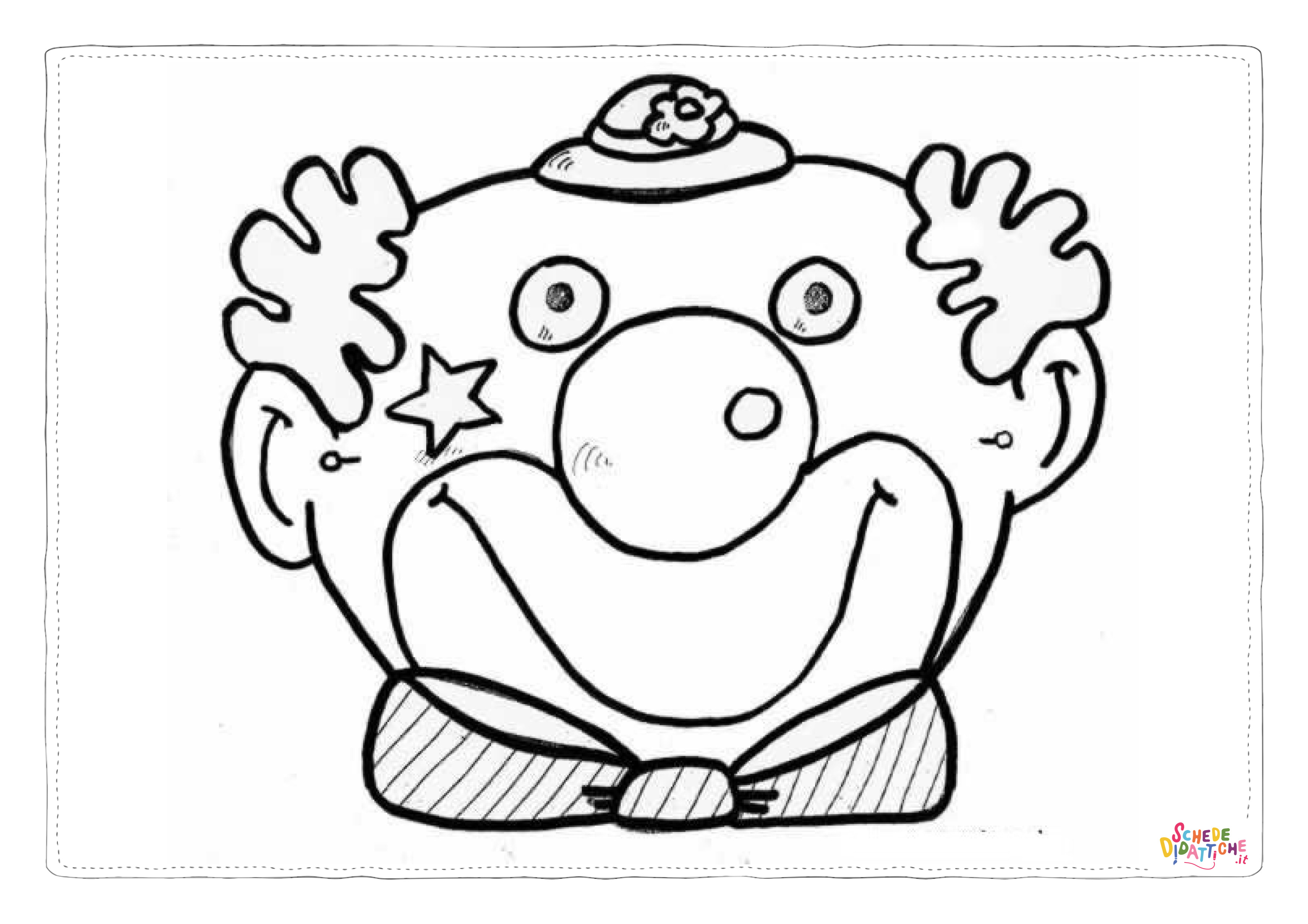 Disegno "Disegno di clown da stampare e colorare 17" Disegno di clown da stampare e colorare 17