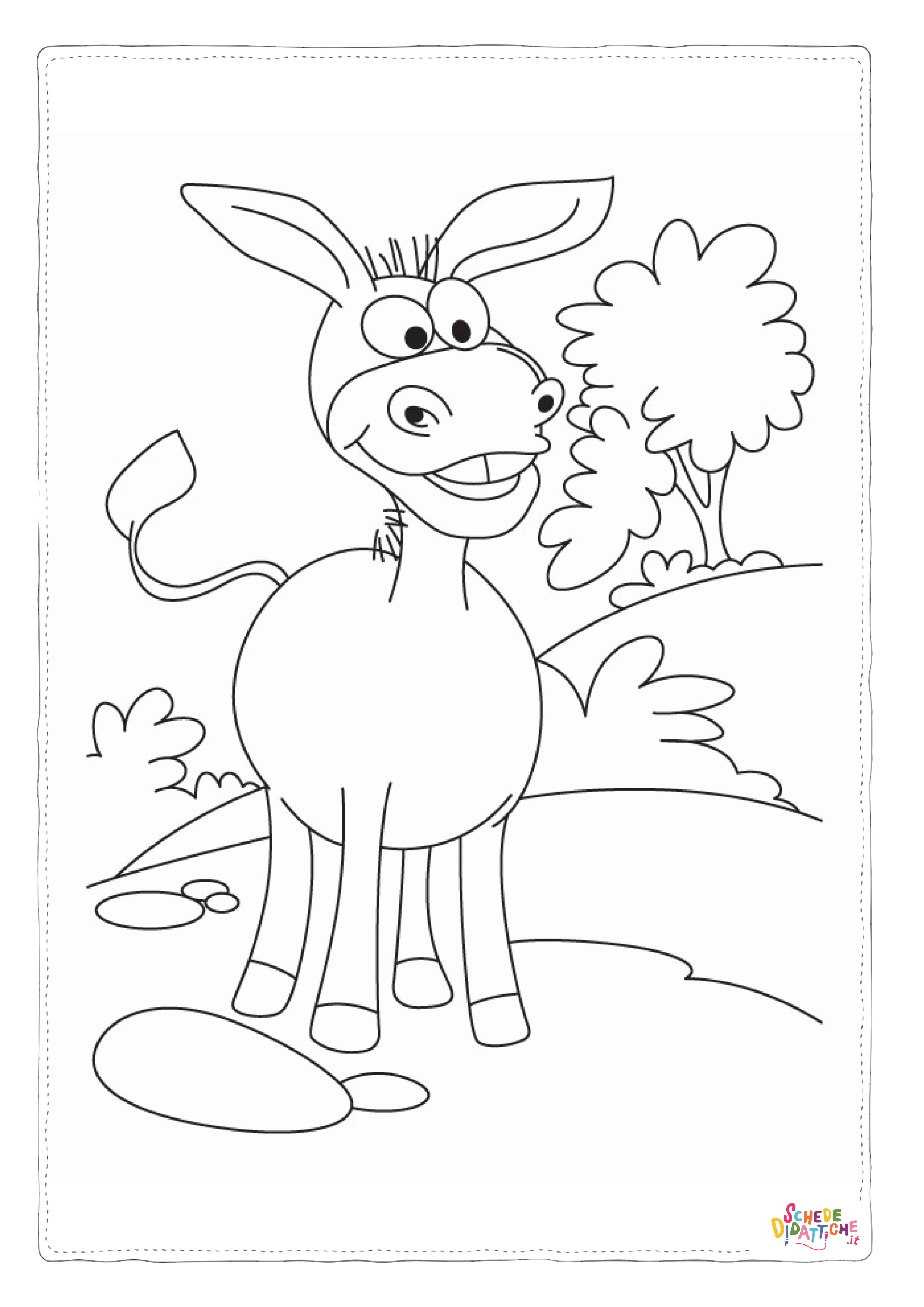 Disegno di asino da stampare e colorare 2
