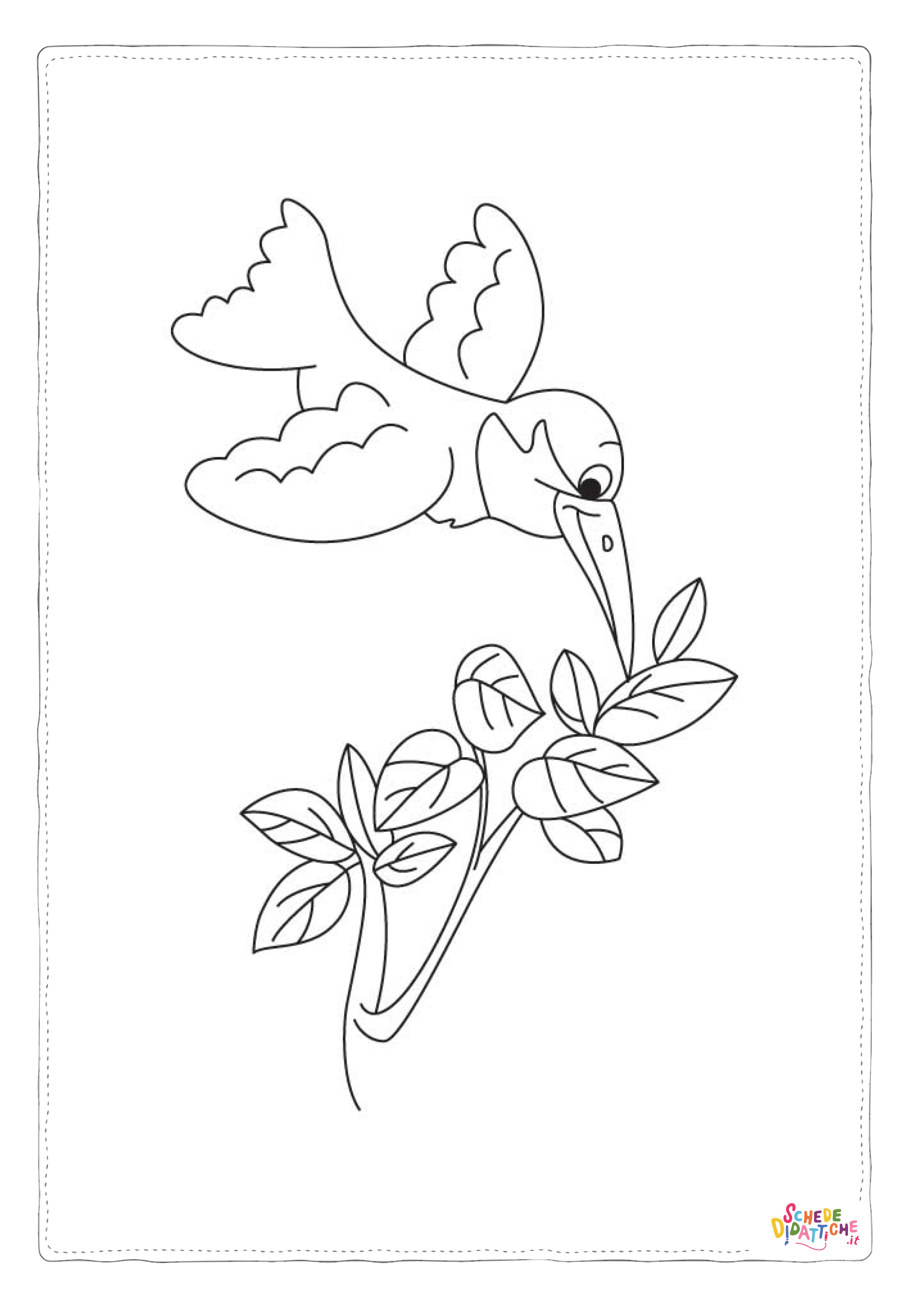 Disegno "Disegno di uccello da stampare e colorare 100" Disegno di uccello da stampare e colorare 100