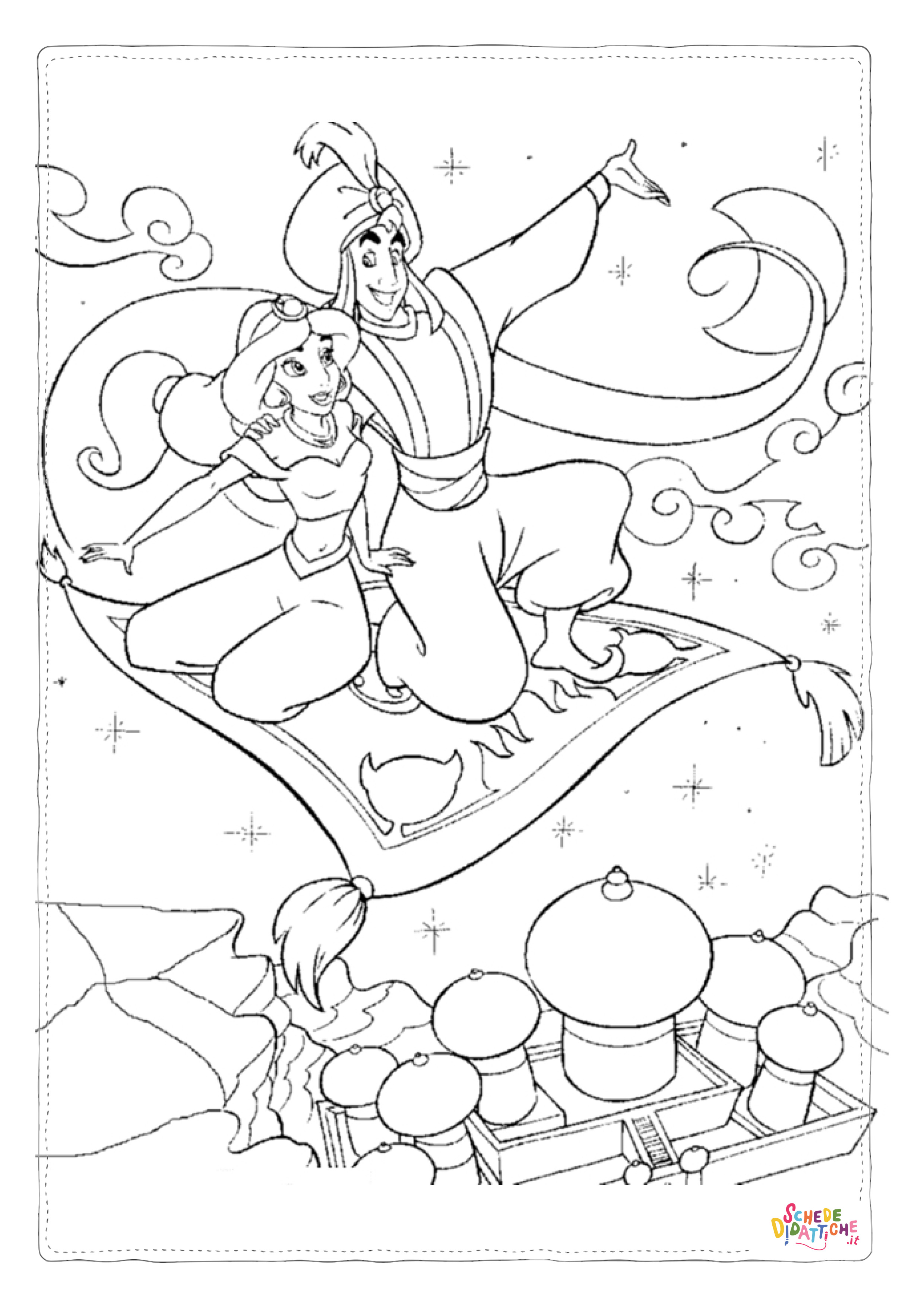 Disegno di Aladdin da stampare e colorare