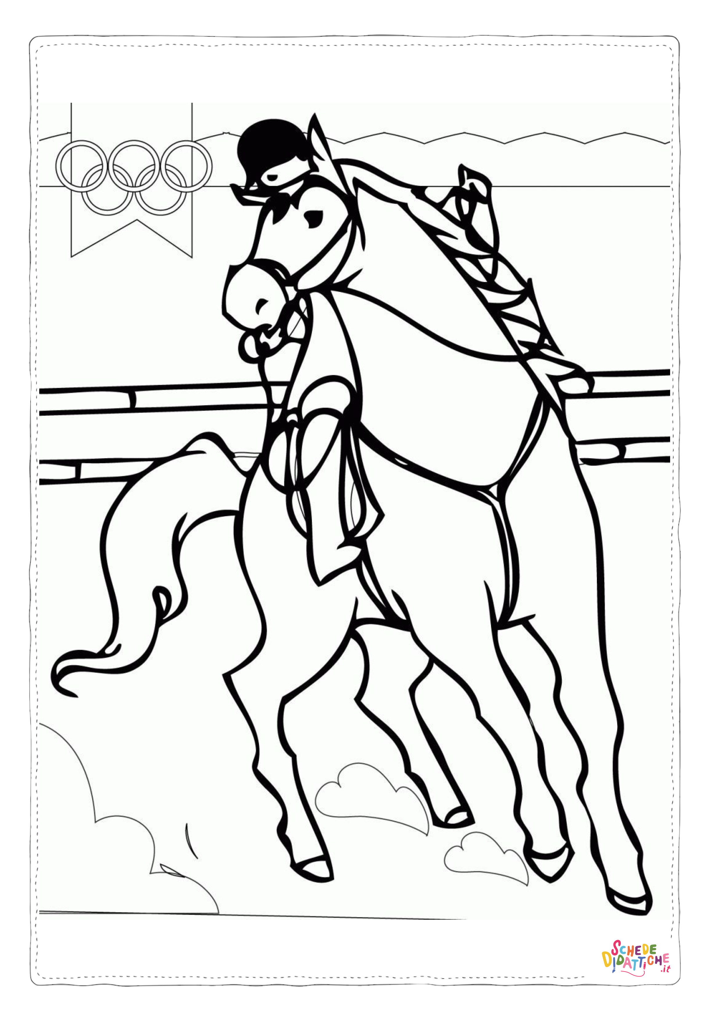 Disegno "Disegno di equitazione da stampare e colorare 8" Disegno di equitazione da stampare e colorare 8