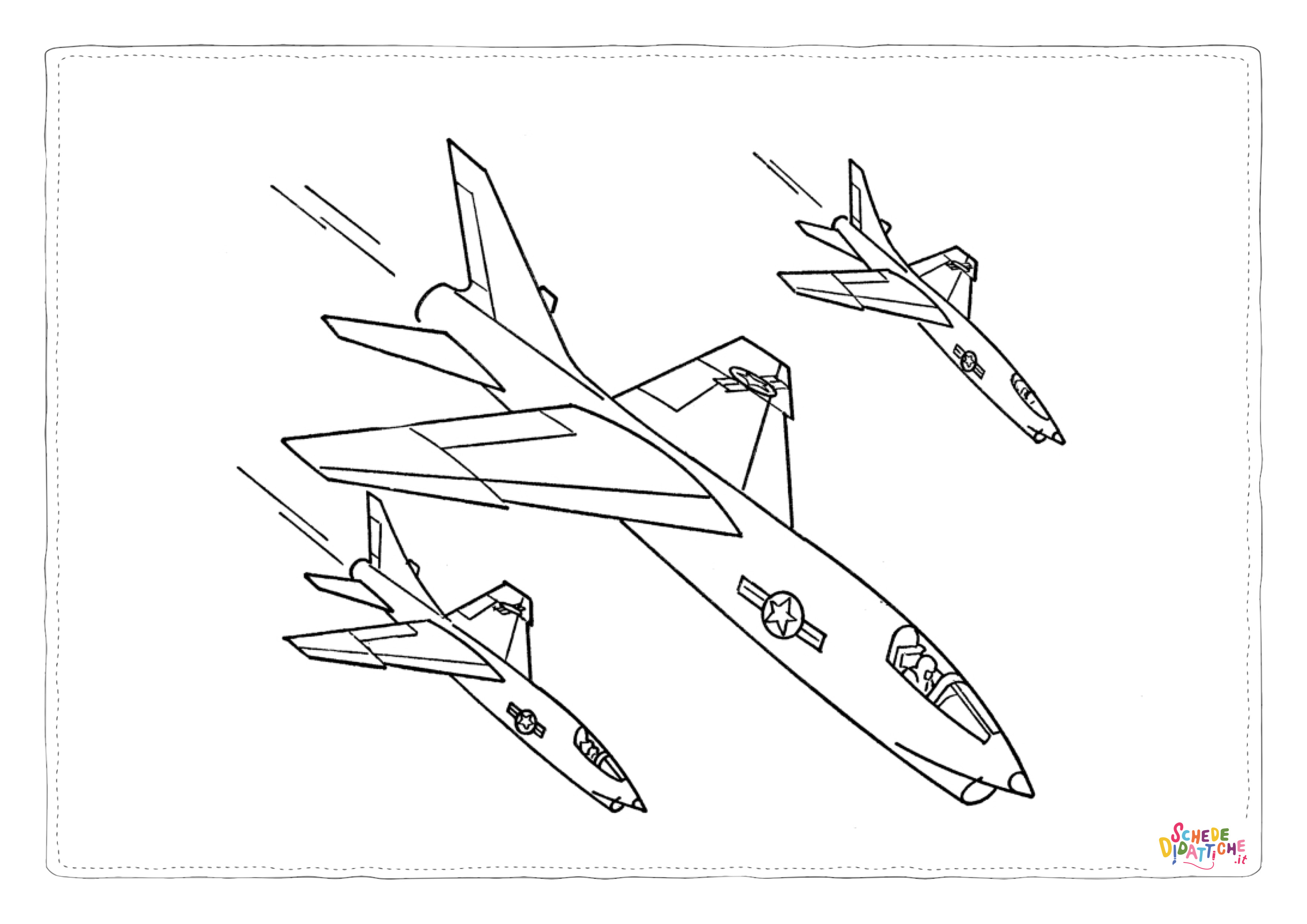 Disegno "Disegno di aereo militare da stampare e colorare 12" Disegno di aereo militare da stampare e colorare 12