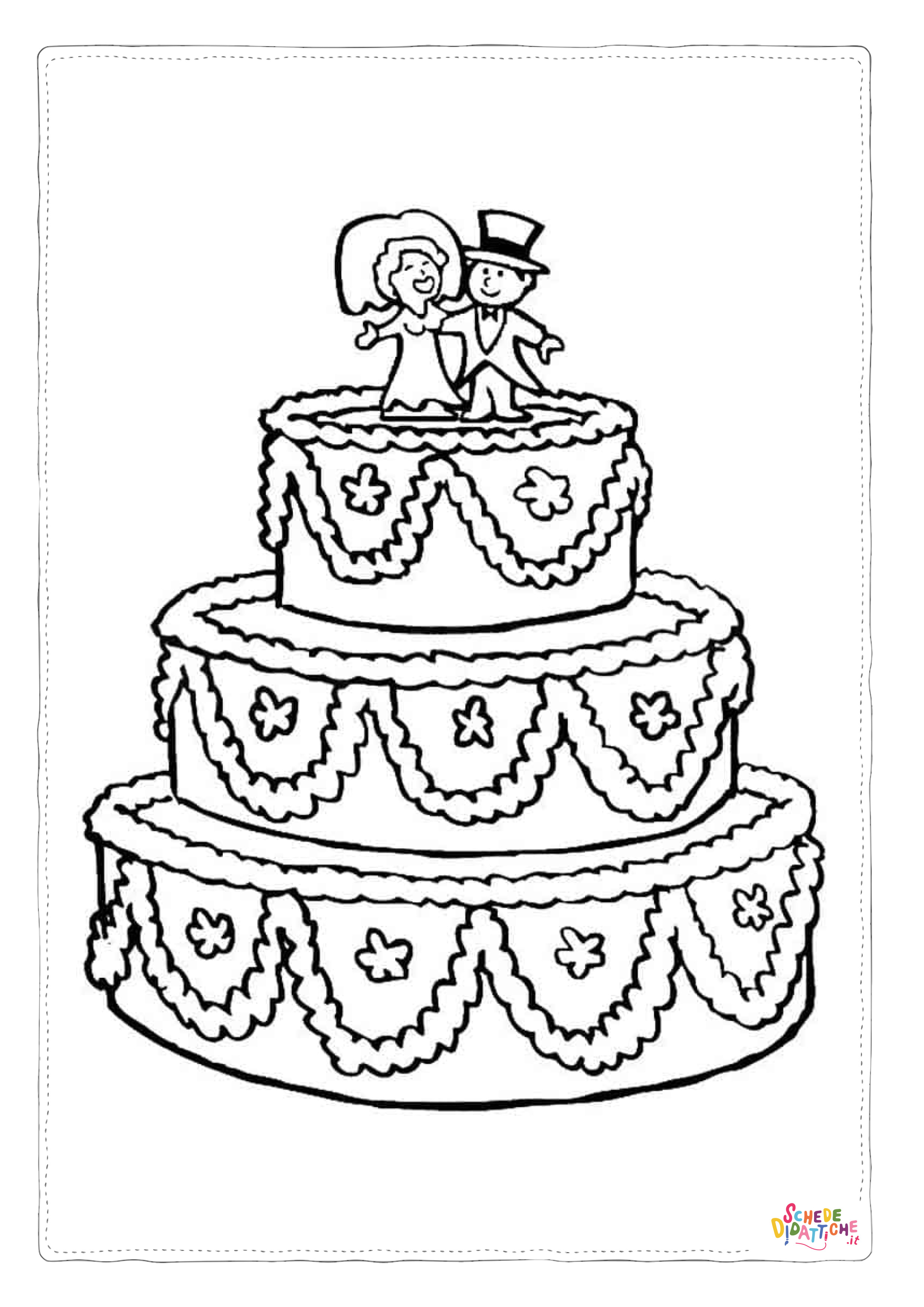 Disegno "Disegno di torta da stampare e colorare 16" Disegno di torta da stampare e colorare 16