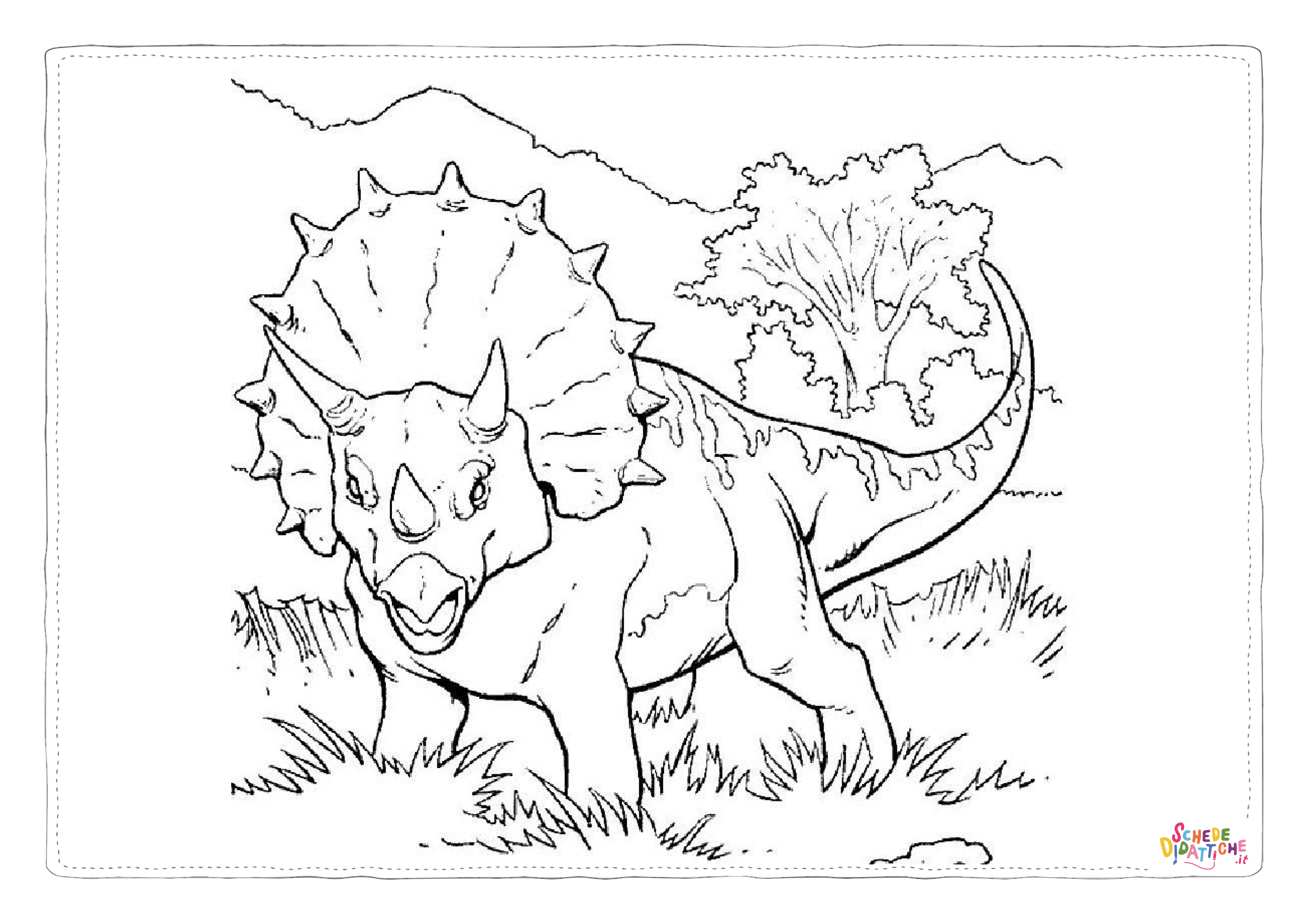 Disegno "Disegno di Triceratopo da stampare e colorare 59" Disegno di Triceratopo da stampare e colorare 59