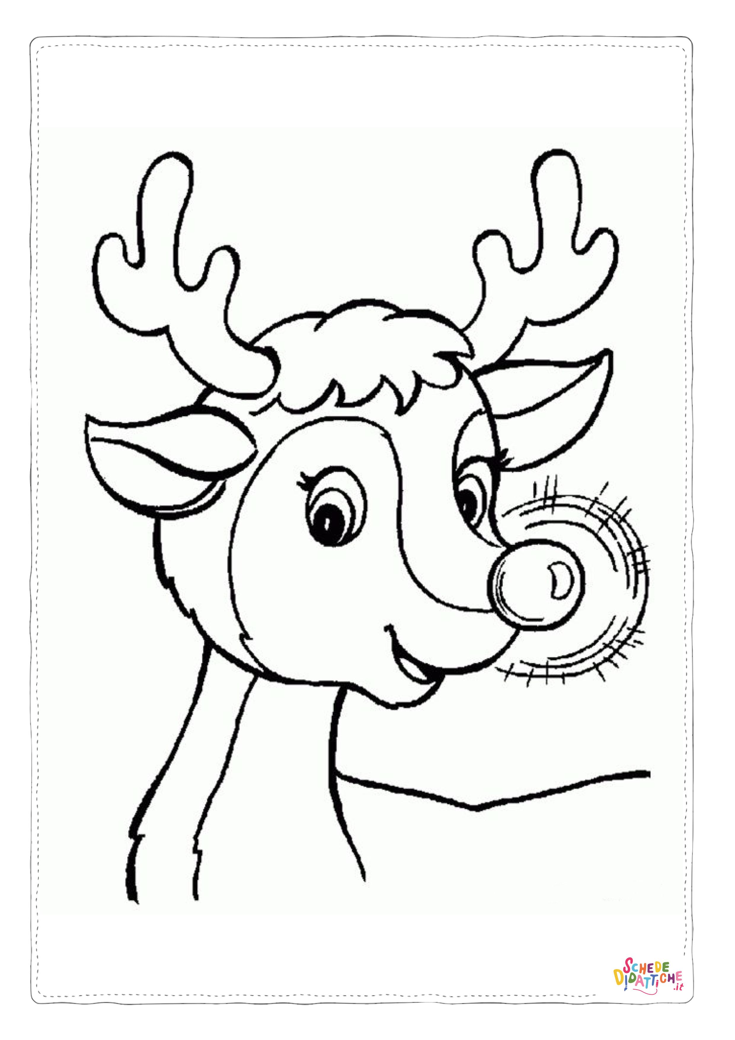 Disegno "Disegno di renna di Natale da stampare e colorare 8" Disegno di renna di Natale da stampare e colorare 8