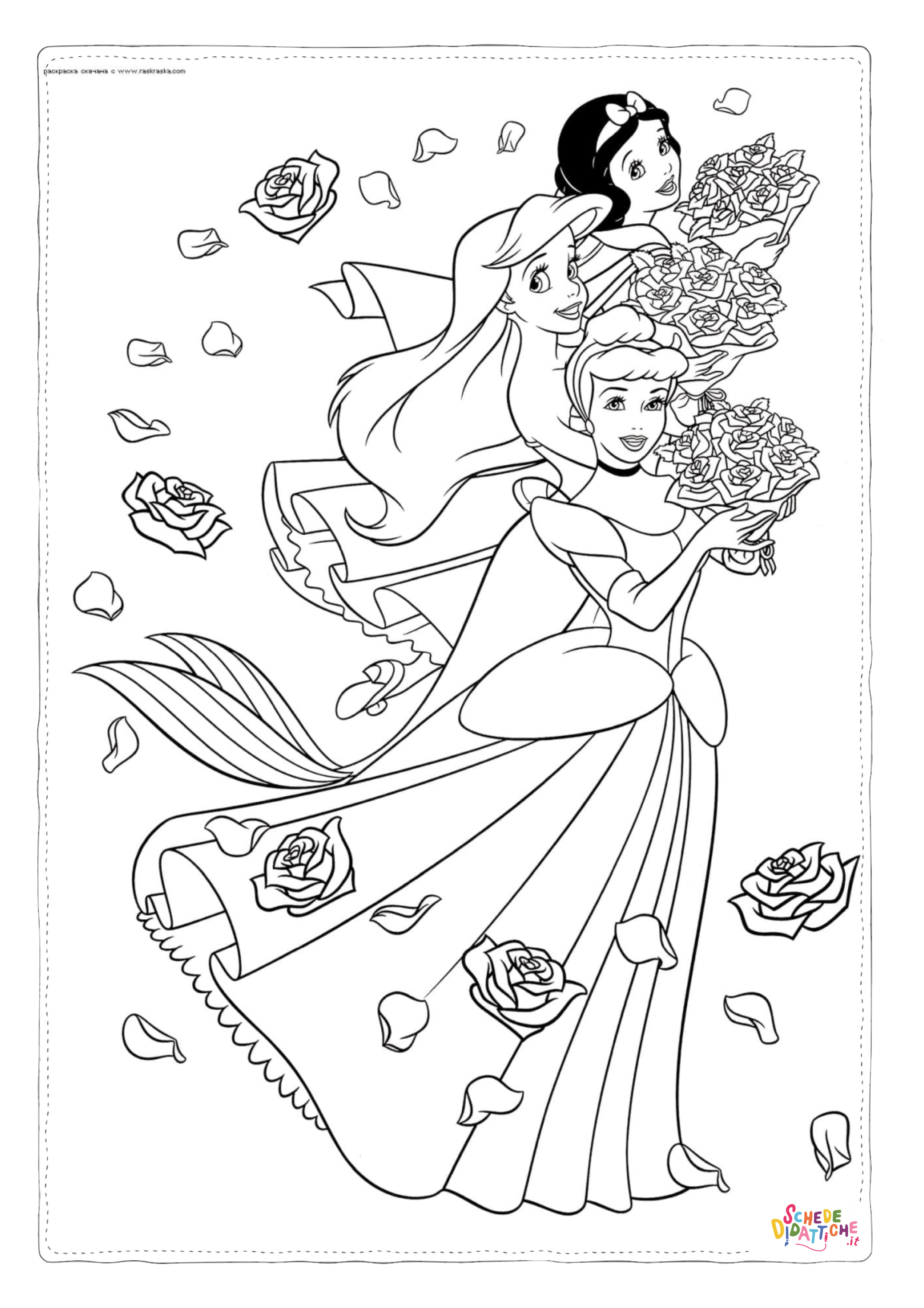 Disegno di Tutte le principesse Disney da stampare e colorare 33