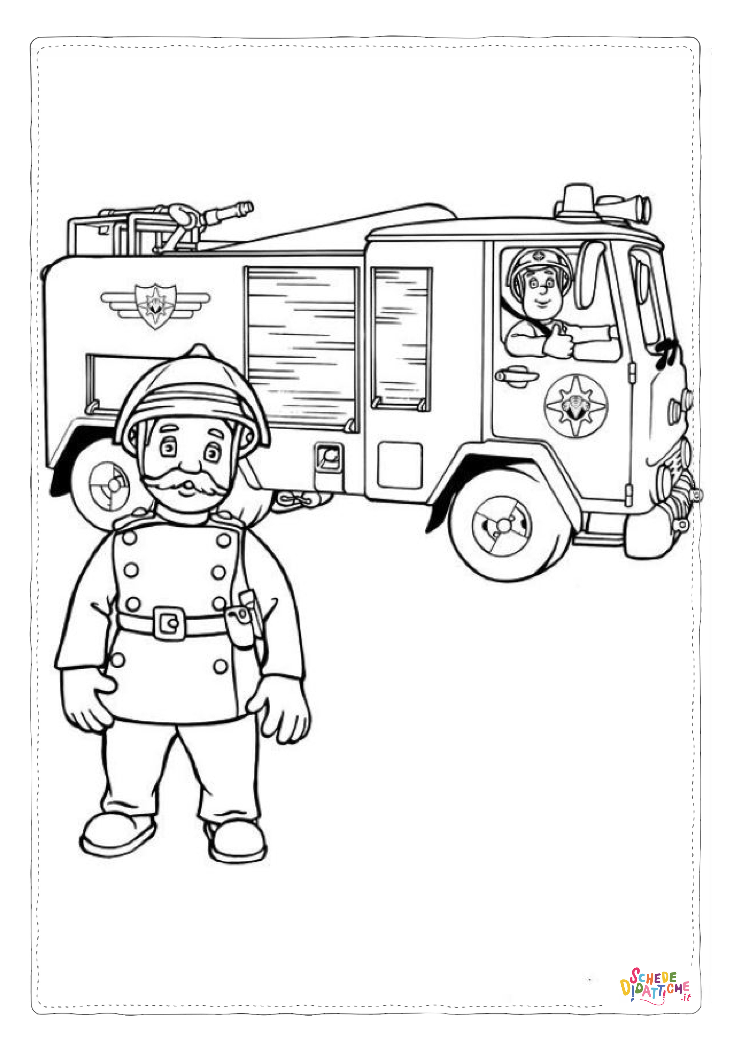 Disegno di camion dei pompieri da stampare e colorare 20