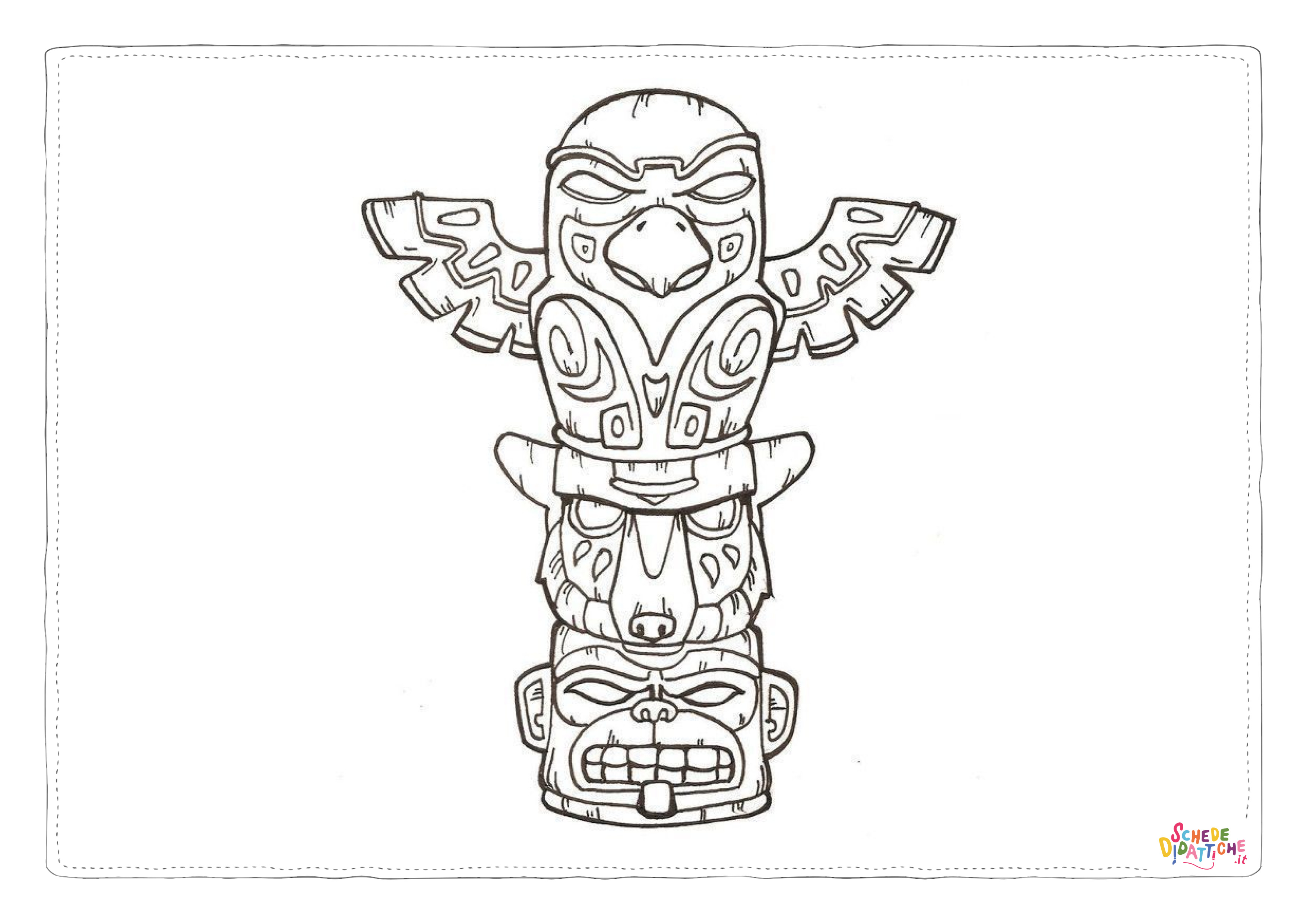 Disegno "Disegno di totem indiano da stampare e colorare 13" Disegno di totem indiano da stampare e colorare 13