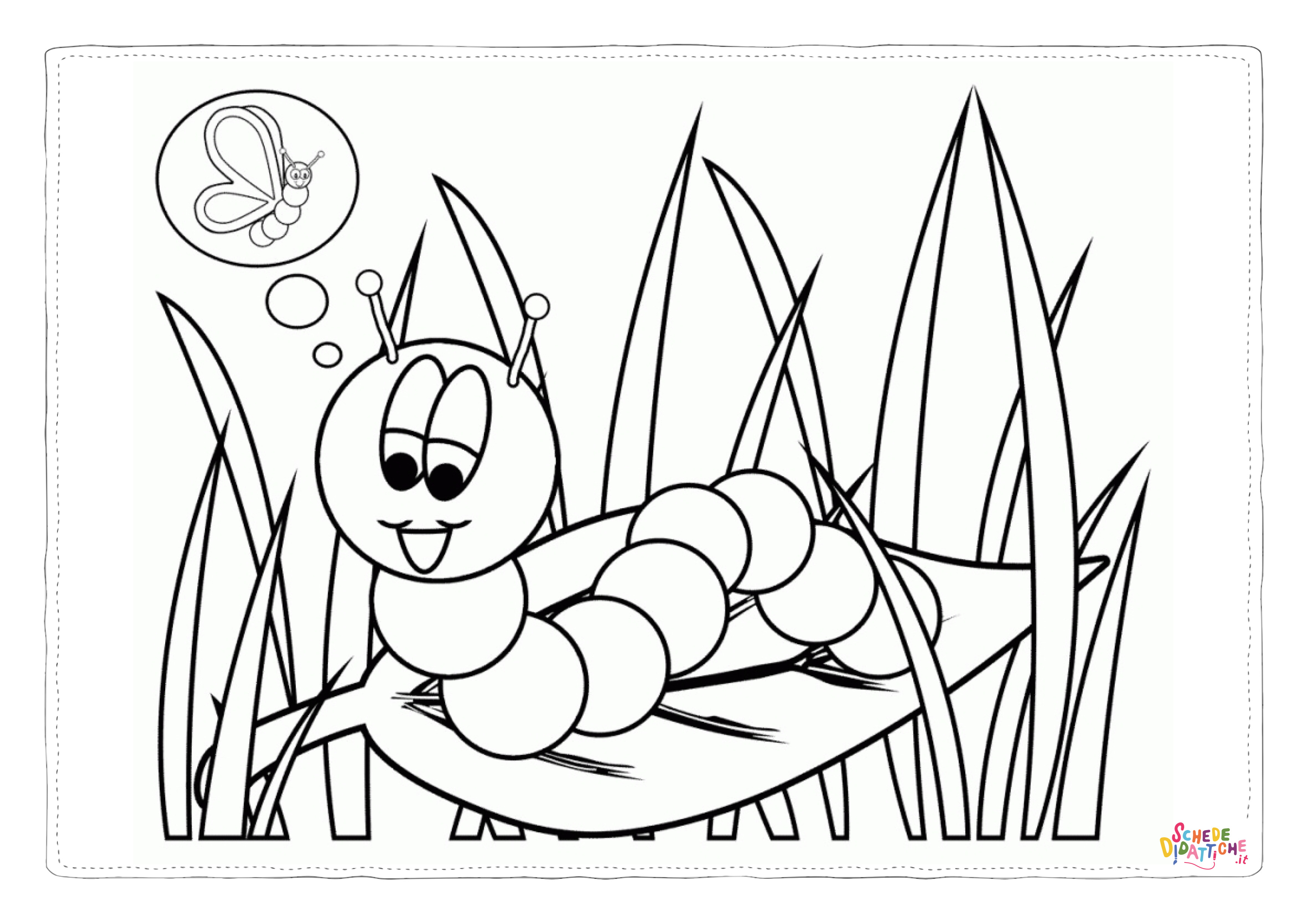 Disegno di bruco da stampare e colorare 1
