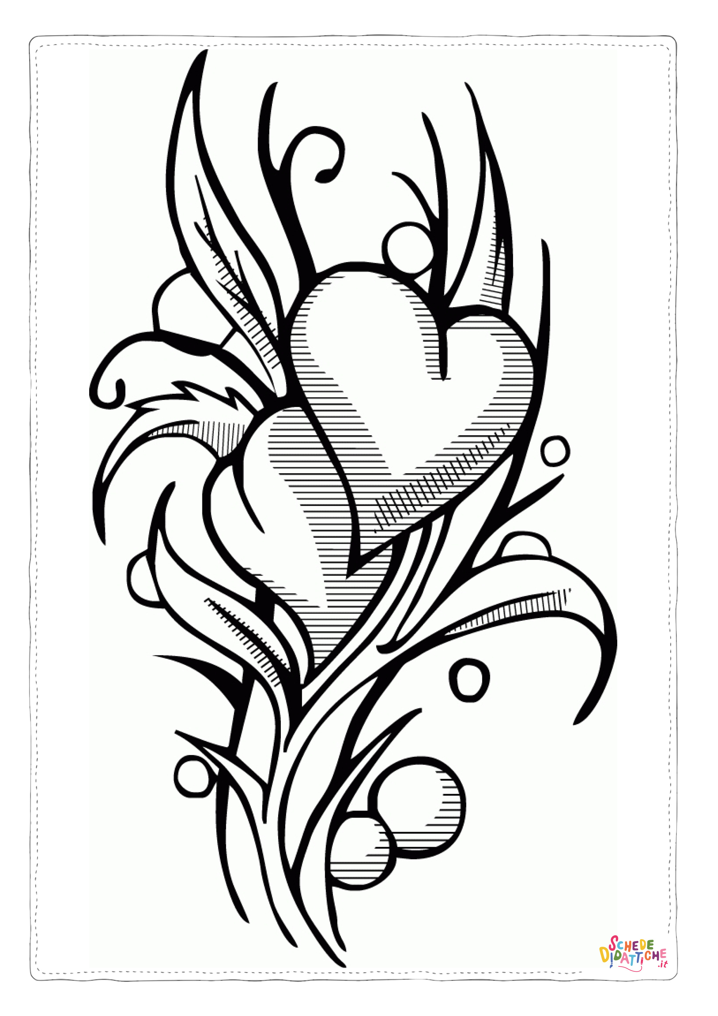 Disegno "Disegno di cuore da stampare e colorare 22" Disegno di cuore da stampare e colorare 22