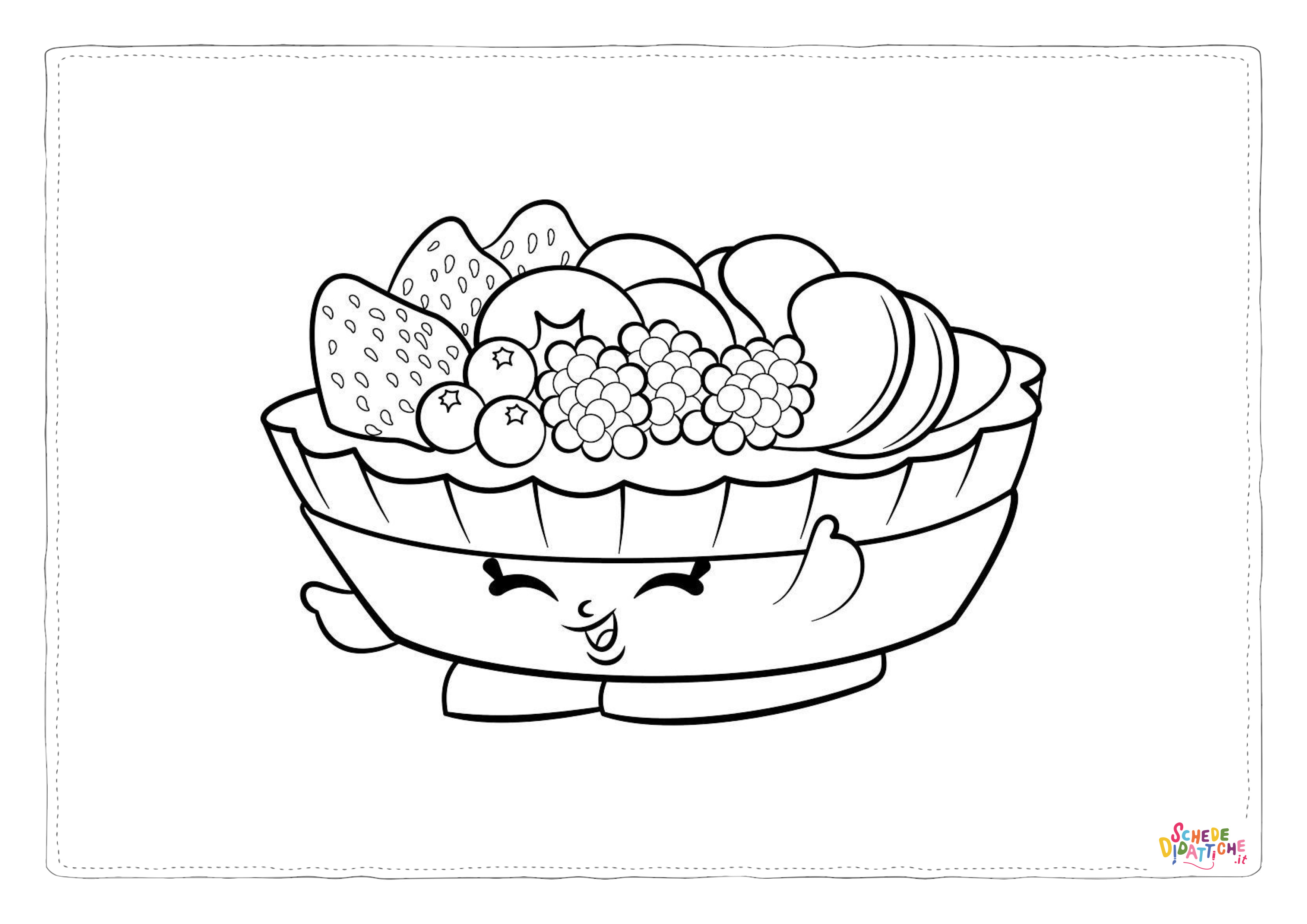 Disegno di cesto di frutta da stampare e colorare 51