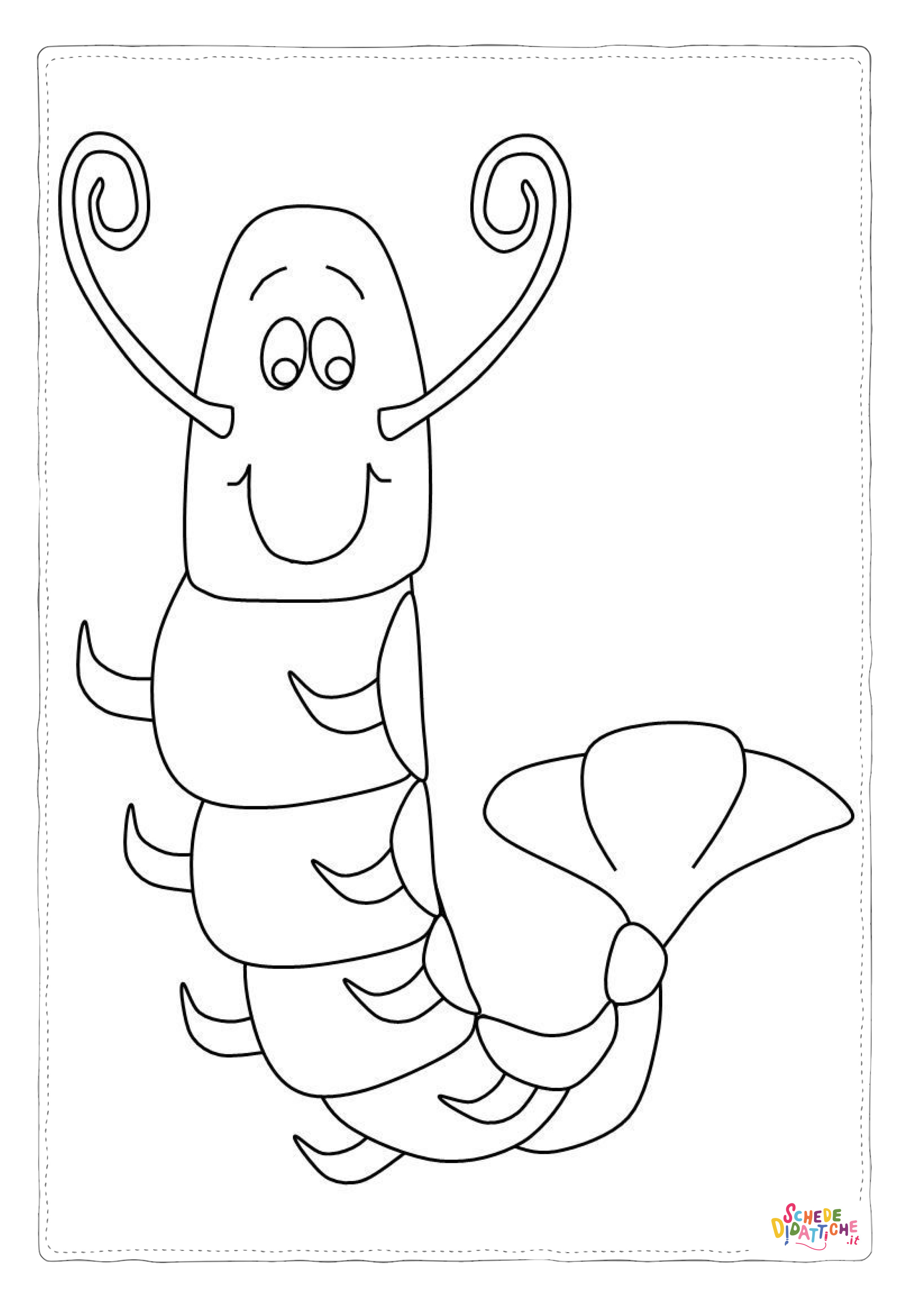 Disegno "Disegno di lombrico da stampare e colorare 25" Disegno di lombrico da stampare e colorare 25