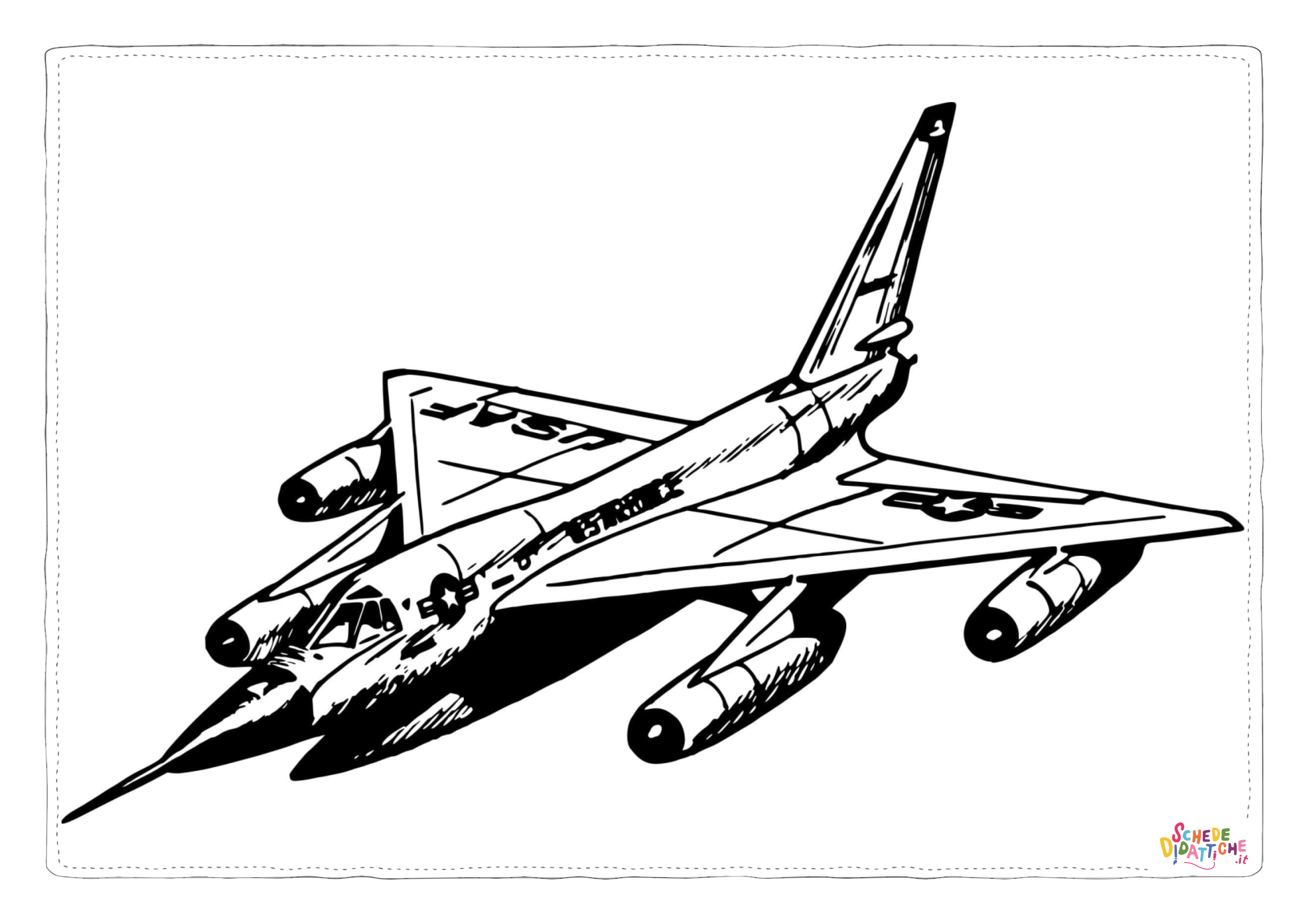 Disegno "Disegno di aereo militare da stampare e colorare 74" Disegno di aereo militare da stampare e colorare 74