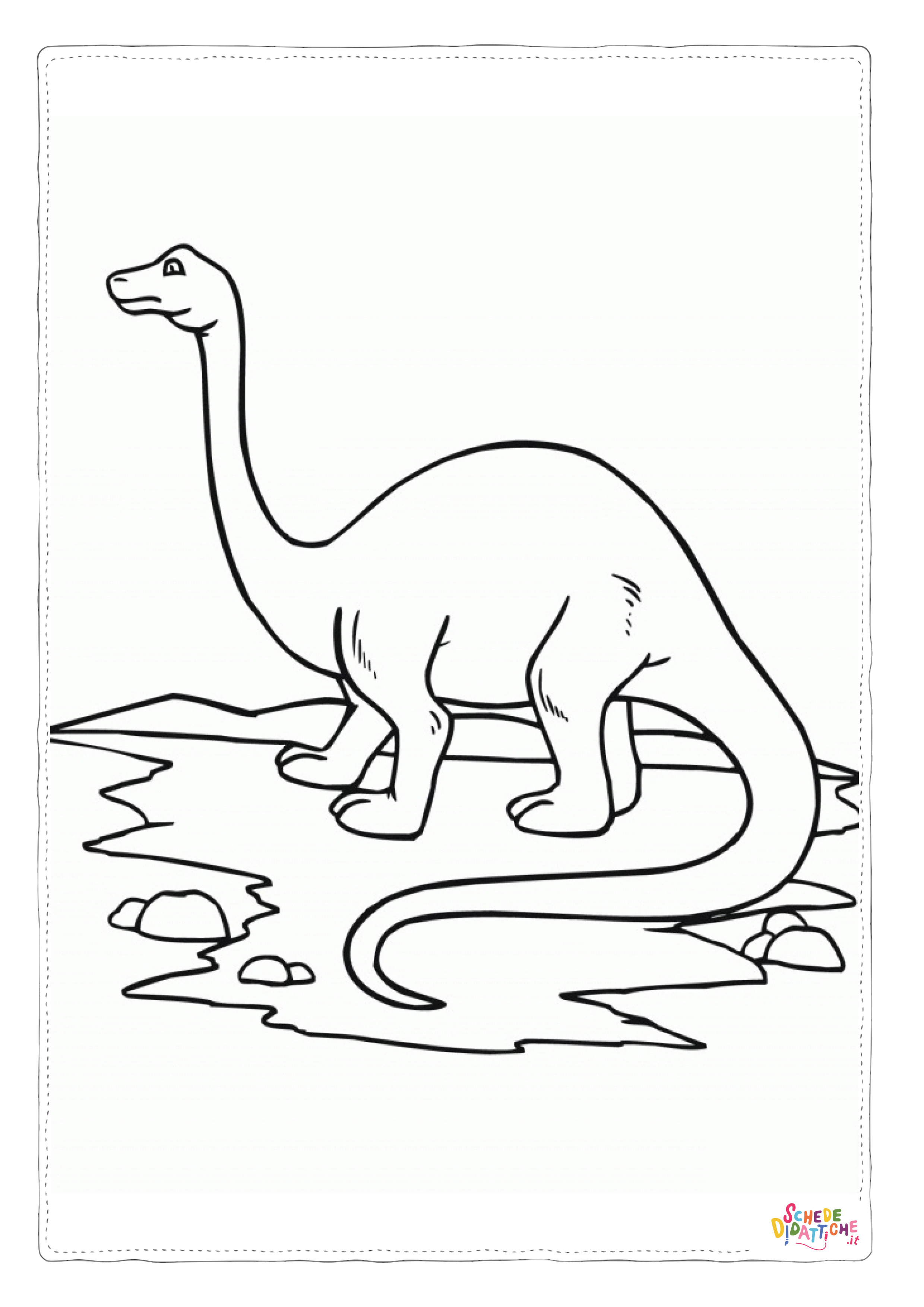 Disegno "Disegno di Brontosauro da stampare e colorare 6" Disegno di Brontosauro da stampare e colorare 6