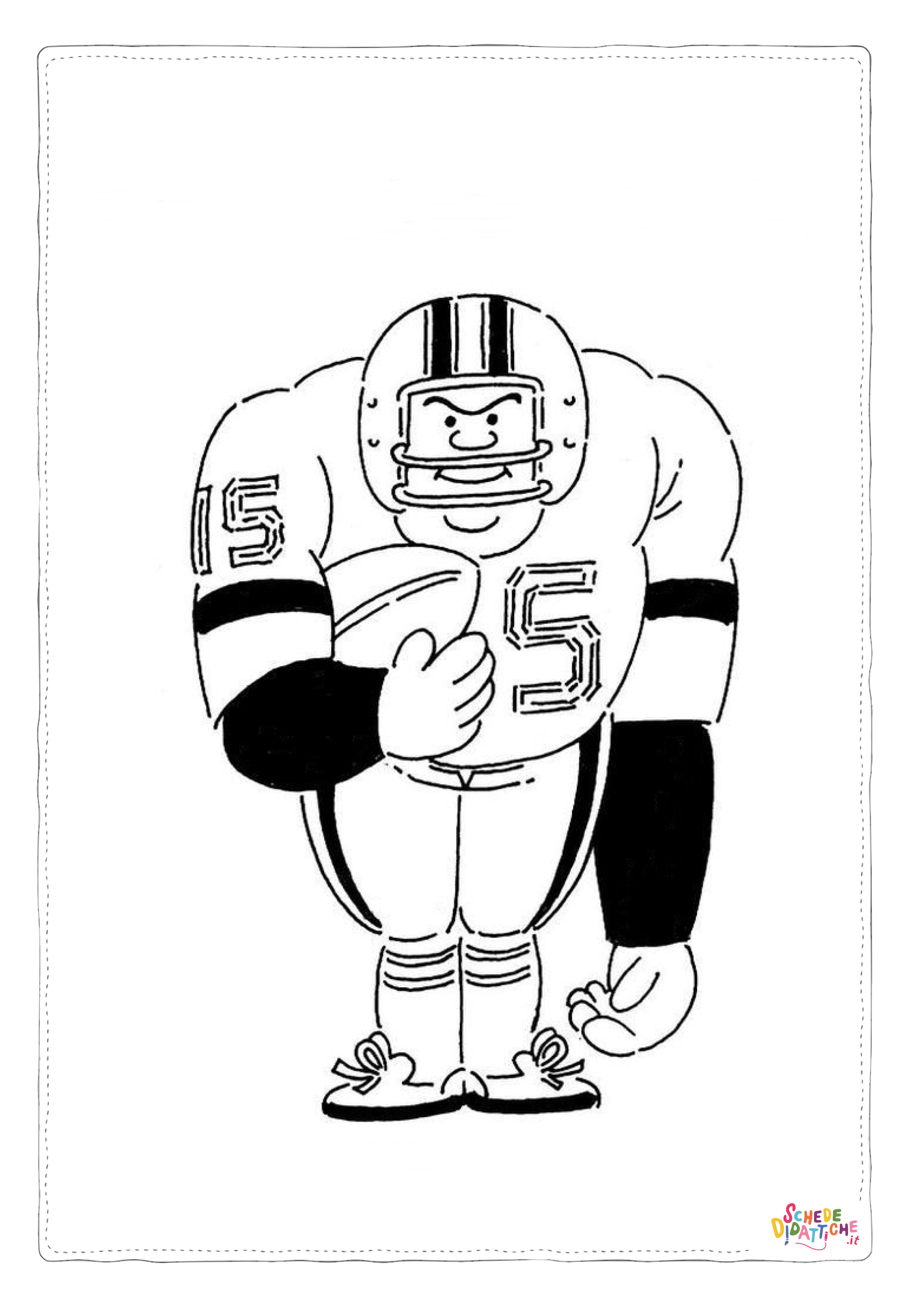 Disegno "Disegno di football americano da stampare e colorare 1" Disegno di football americano da stampare e colorare 1