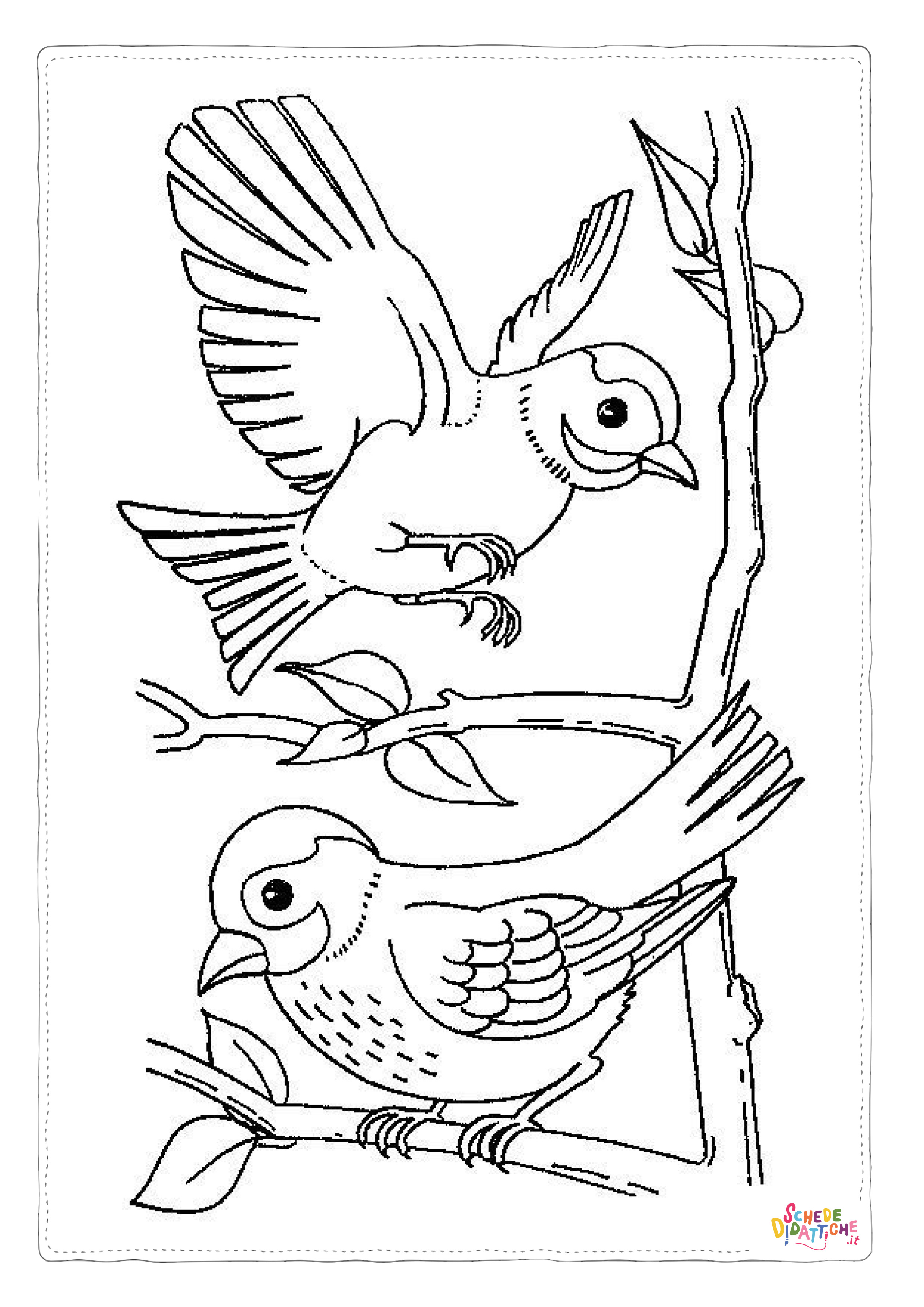 Disegno "Disegno di uccello da stampare e colorare 76" Disegno di uccello da stampare e colorare 76