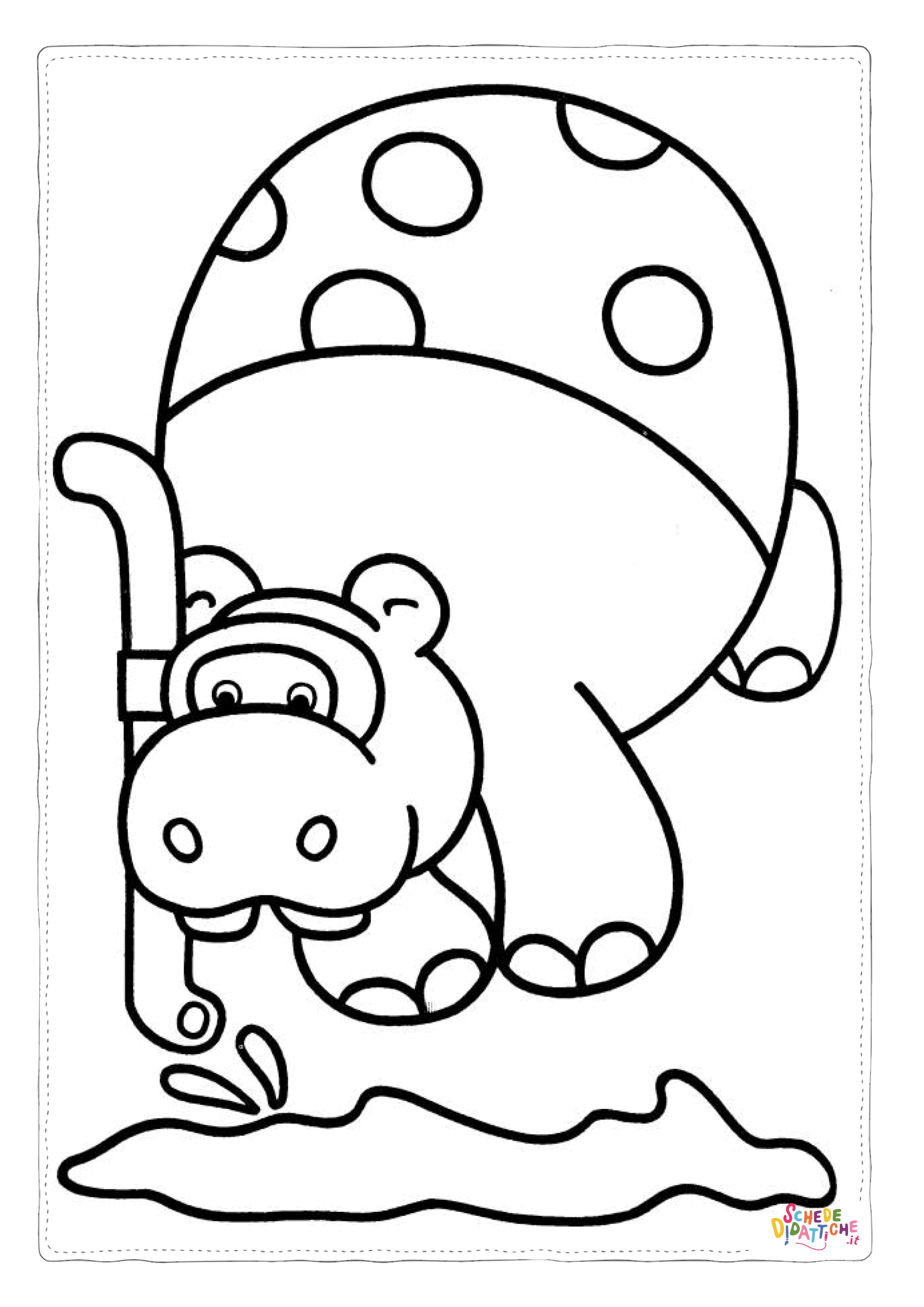 Disegno "Disegno di ippopotamo da stampare e colorare 15" Disegno di ippopotamo da stampare e colorare 15