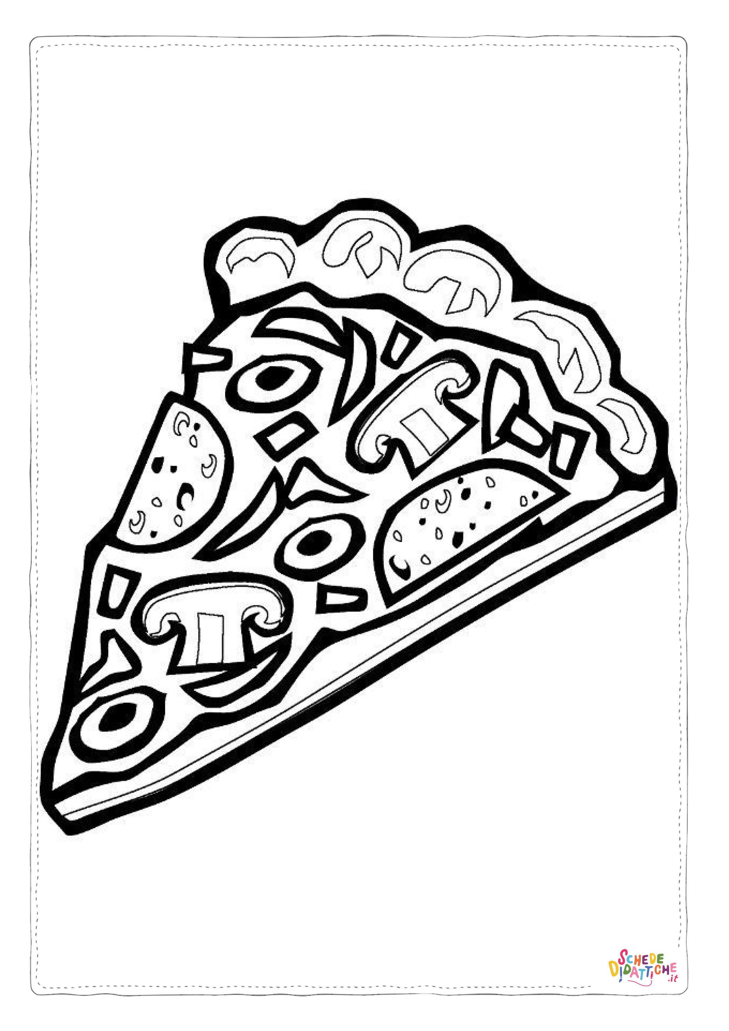 Disegno di pizza da stampare e colorare 26