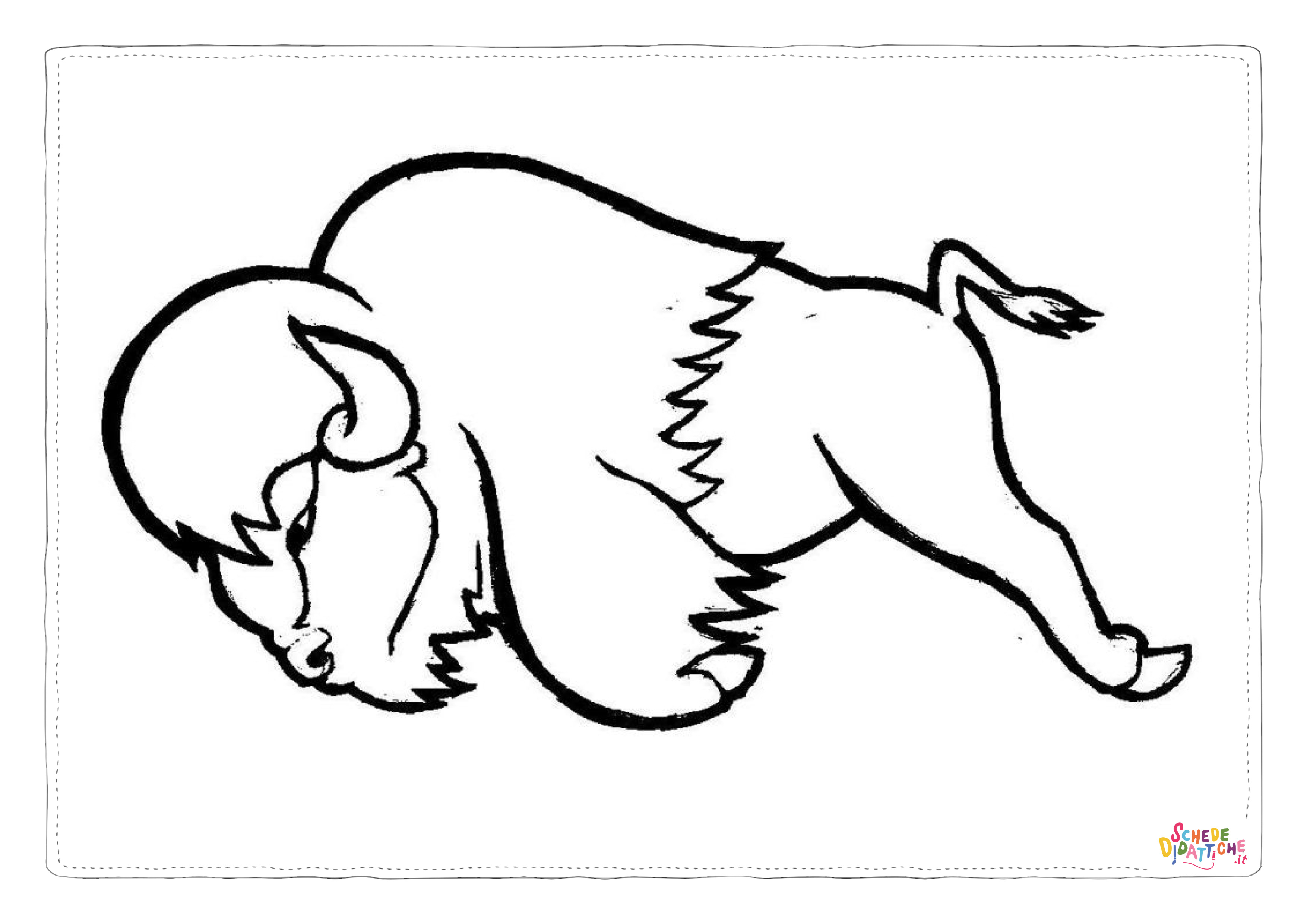 Disegno "Disegno di bisonte da stampare e colorare 3" Disegno di bisonte da stampare e colorare 3