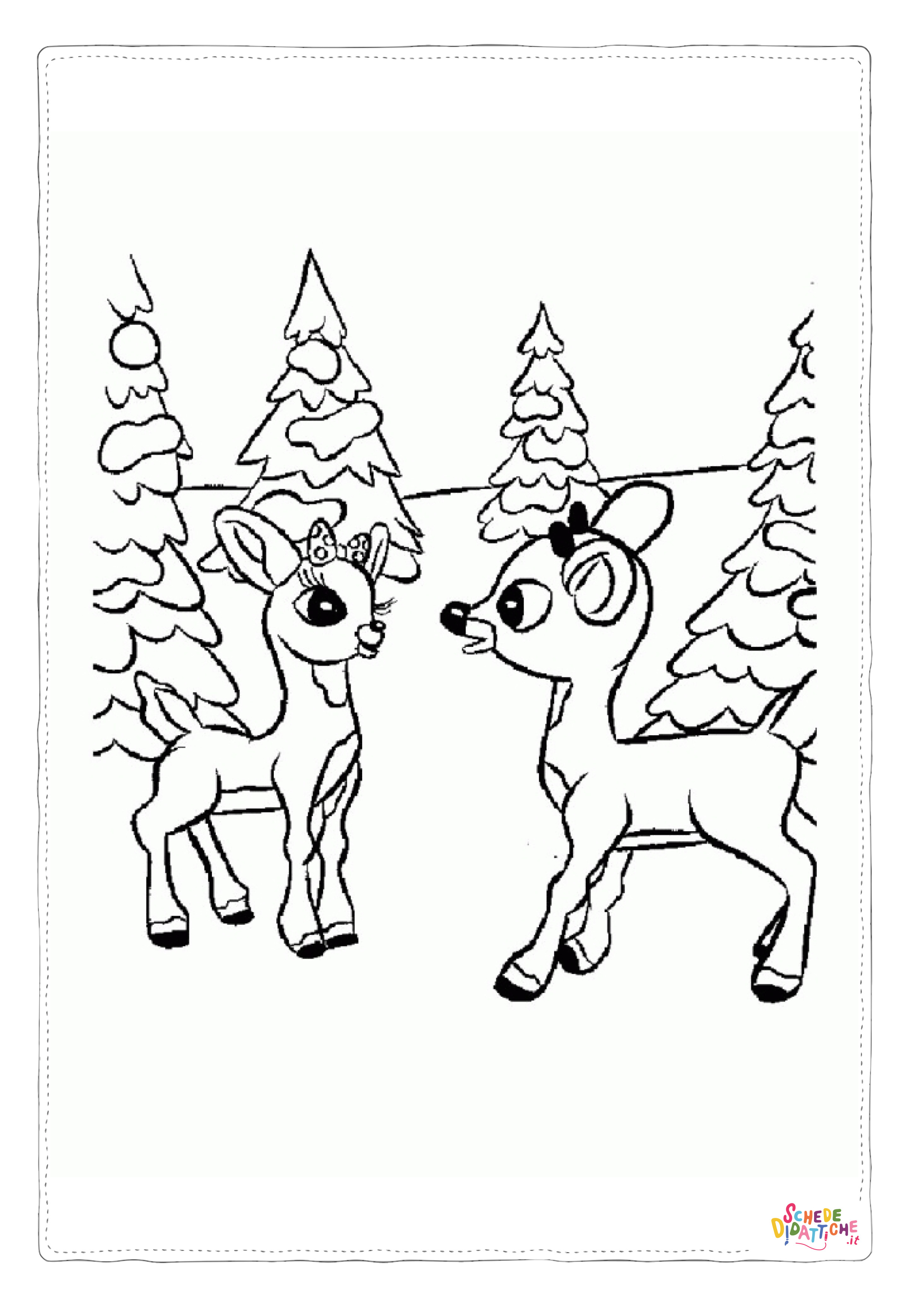 Disegno di renna di Natale da stampare e colorare 16