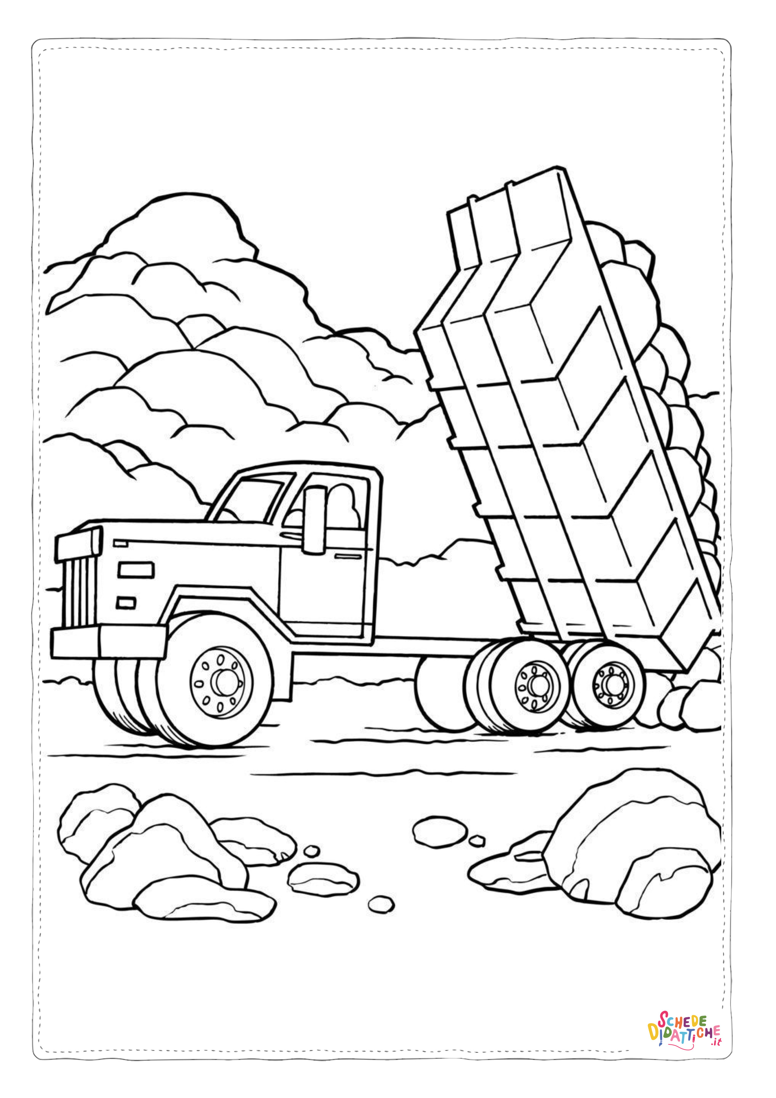 Disegno "Disegno di mezzo da lavoro da stampare e colorare 91" Disegno di mezzo da lavoro da stampare e colorare 91