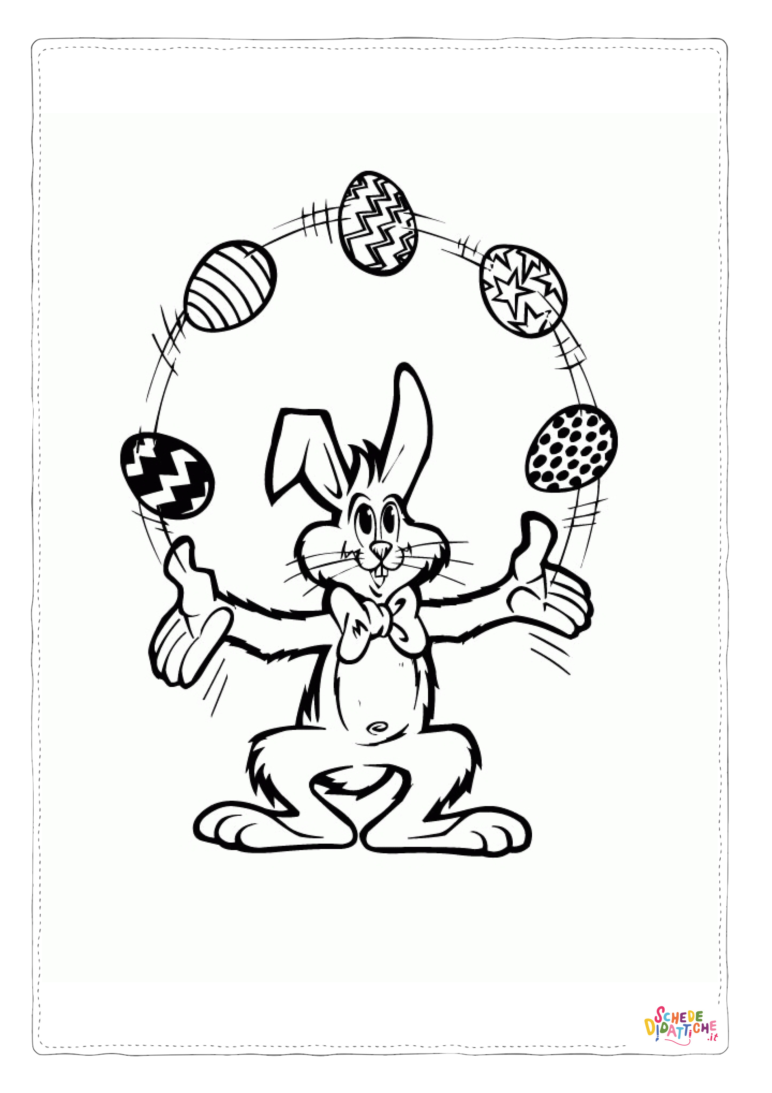 Disegno "Disegno di coniglietto di Pasqua da stampare e colorare" Disegno di coniglietto di Pasqua da stampare e colorare