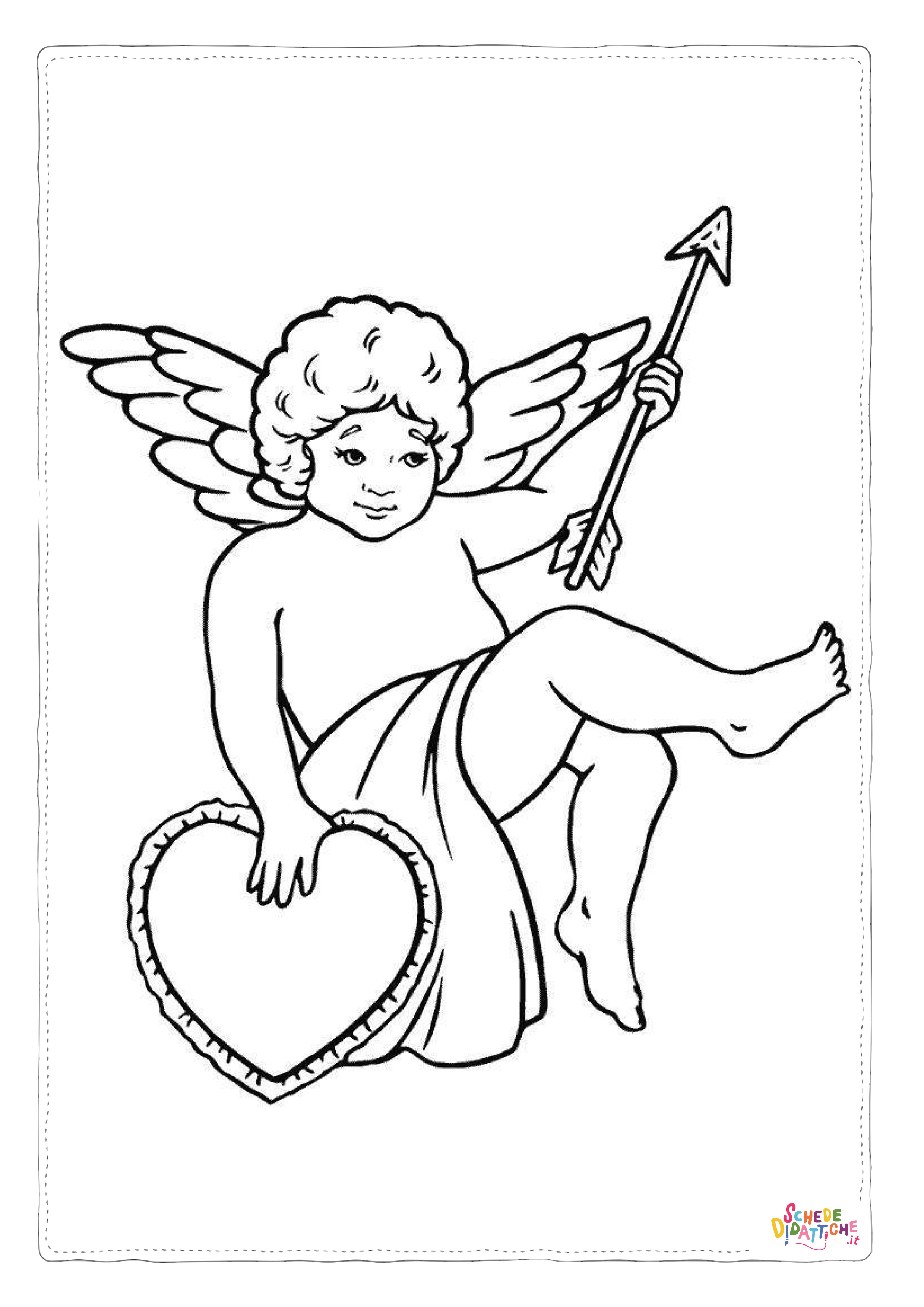 Disegno "Disegno di Cupido da stampare e colorare 6" Disegno di Cupido da stampare e colorare 6