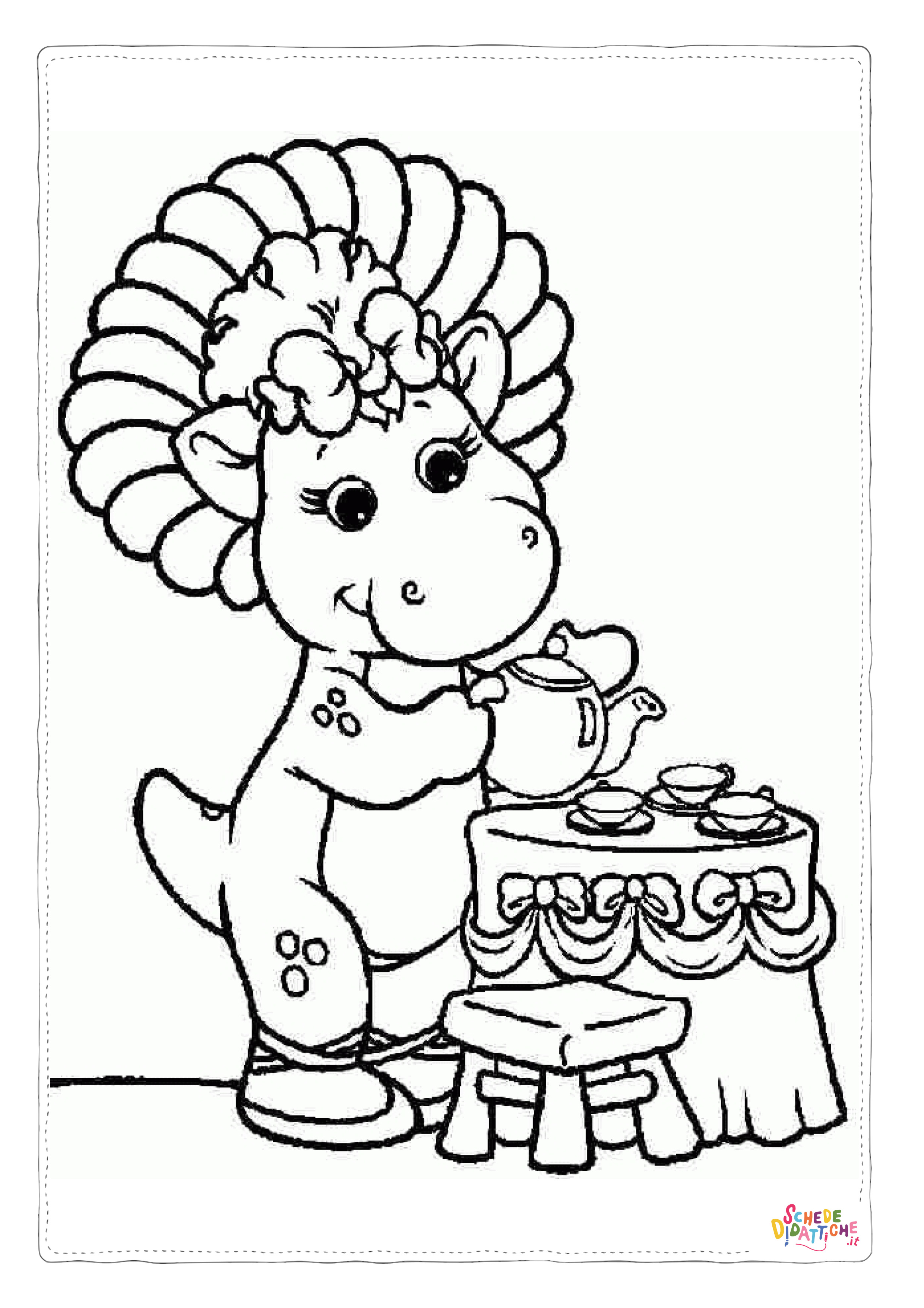 Disegno di Barney il dinosauro da stampare e colorare 13