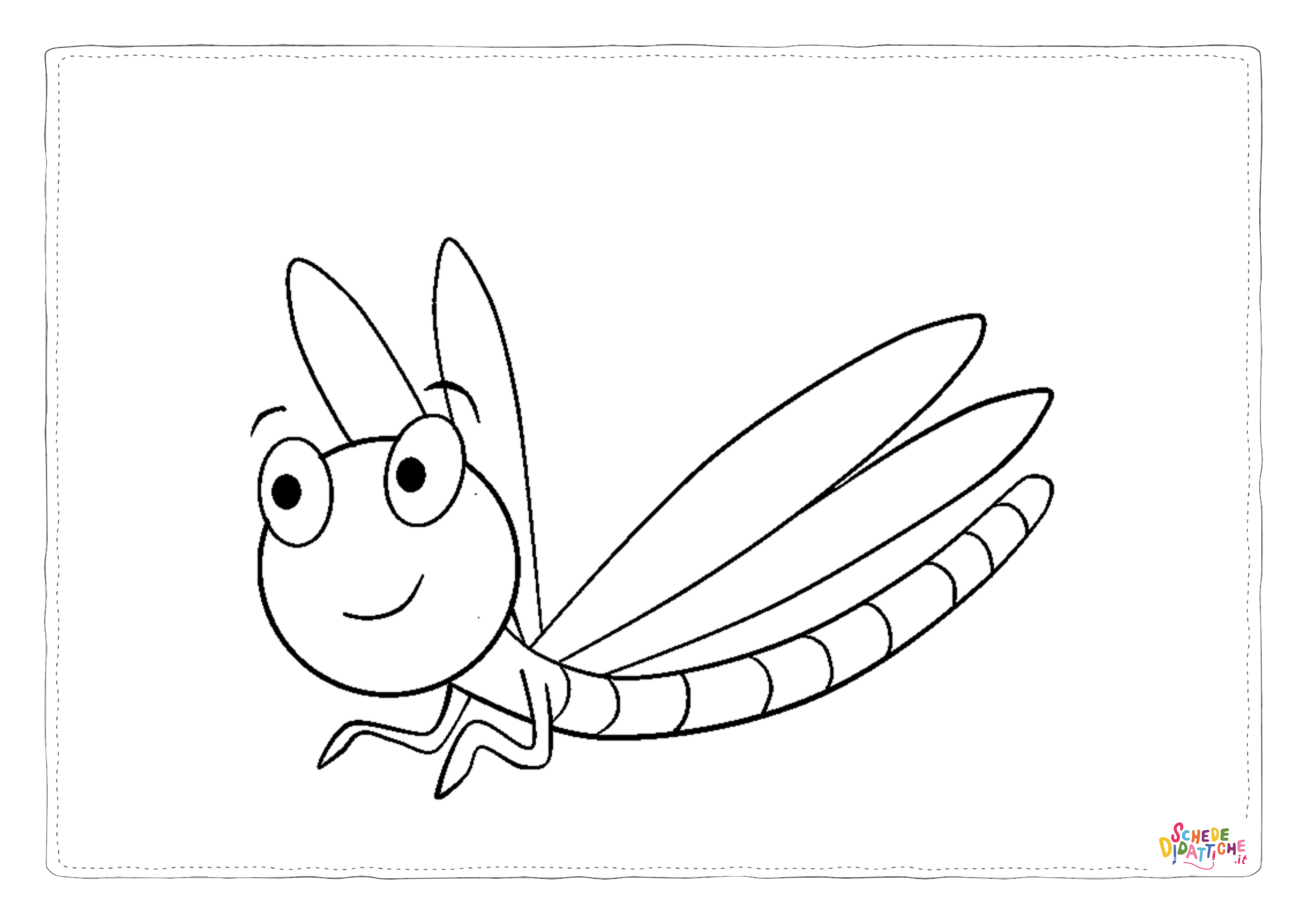 Disegno "Disegno di libellula da stampare e colorare 3" Disegno di libellula da stampare e colorare 3
