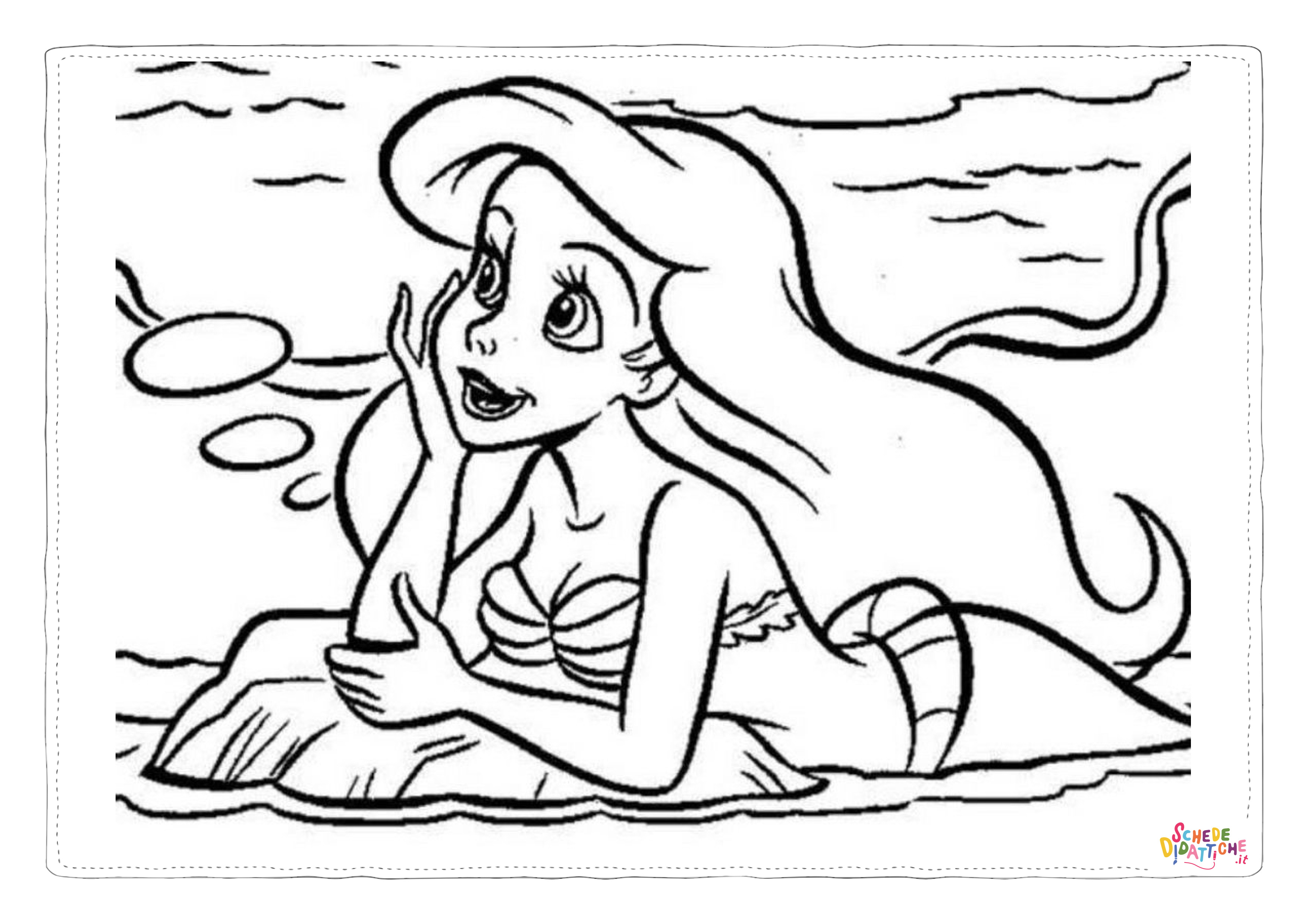 Disegno "Disegno di La Sirenetta da stampare e colorare 11" Disegno di La Sirenetta da stampare e colorare 11