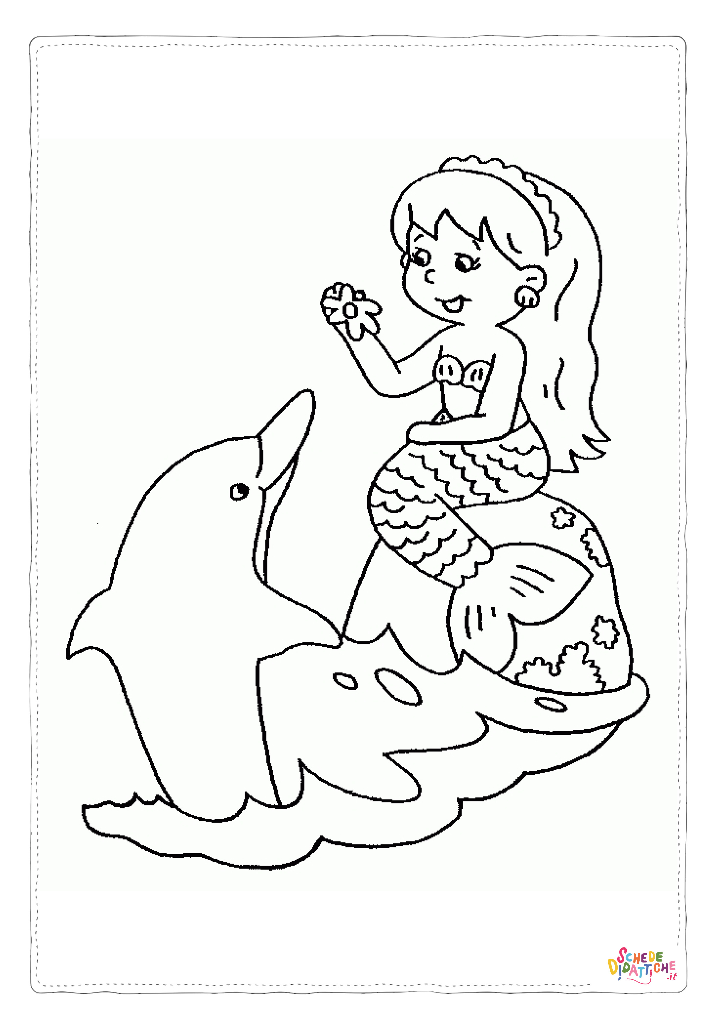 Disegno di sirena da stampare e colorare 13