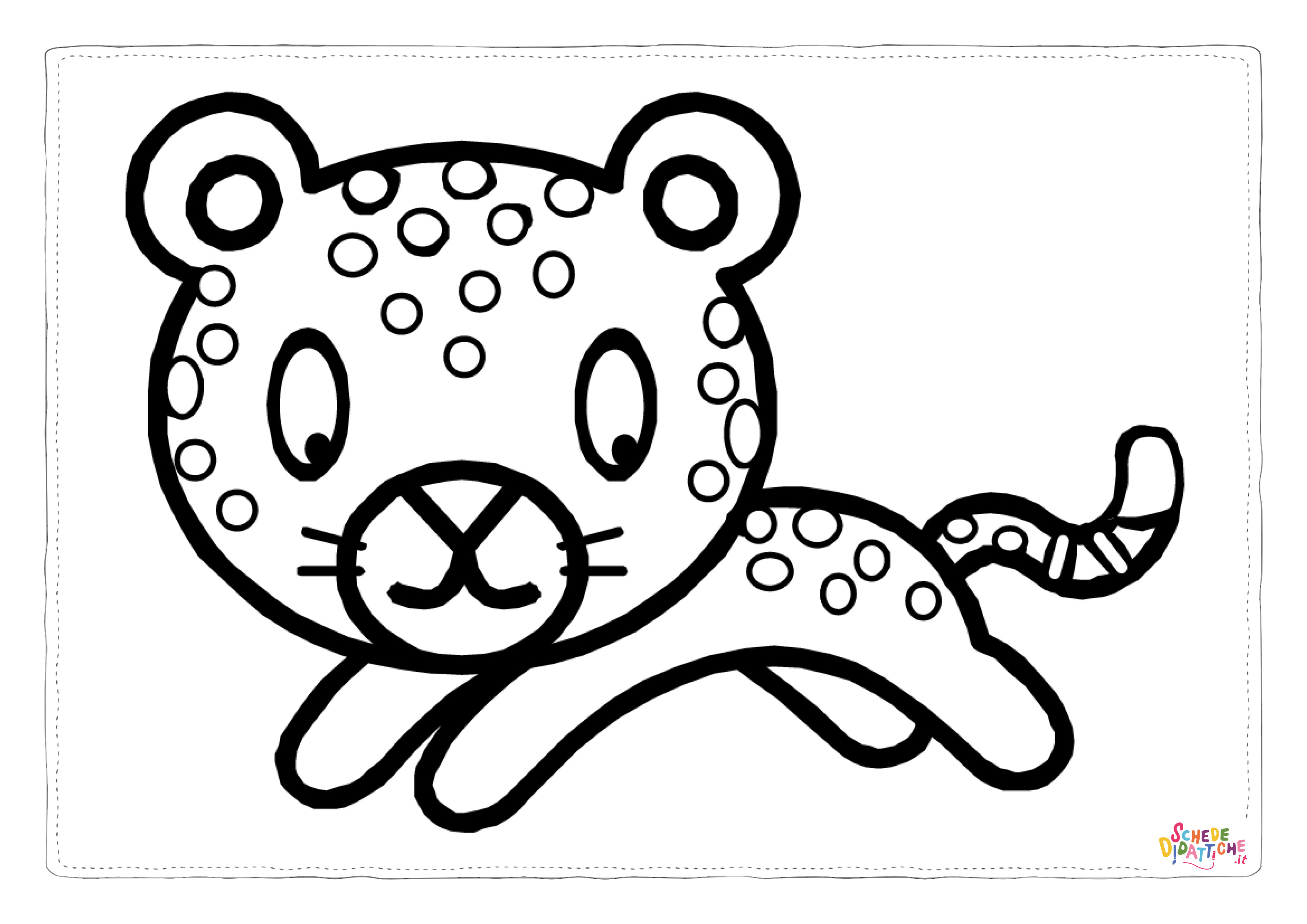 Disegno "Disegno di leopardo da stampare e colorare 5" Disegno di leopardo da stampare e colorare 5