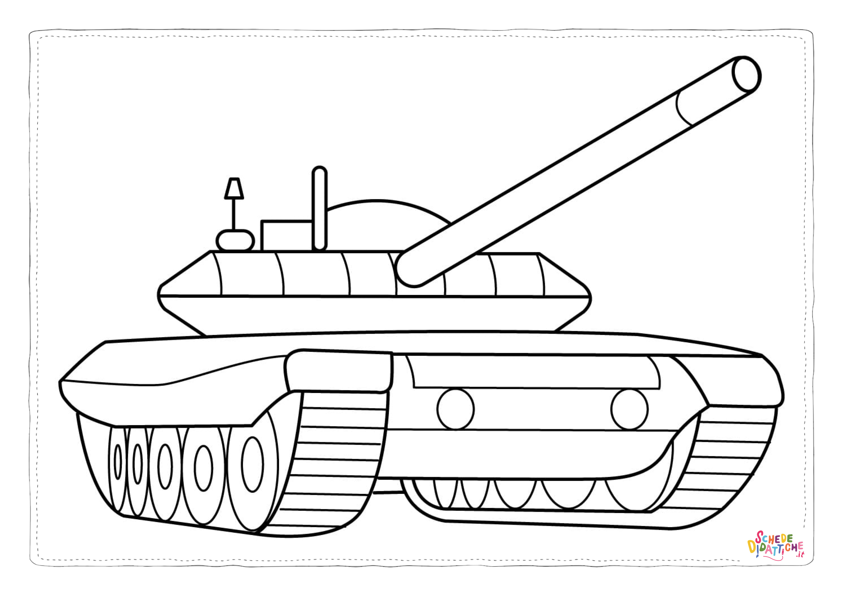 Disegno di carro armato da stampare e colorare 9