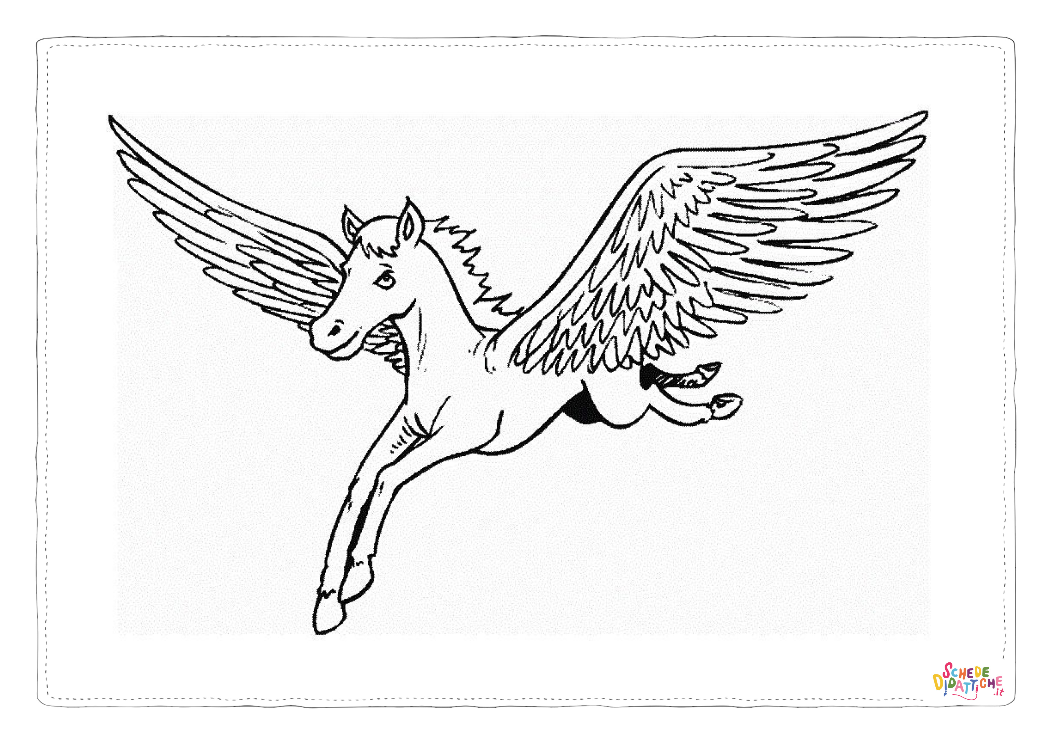 Disegno di cavallo alato da stampare e colorare 11