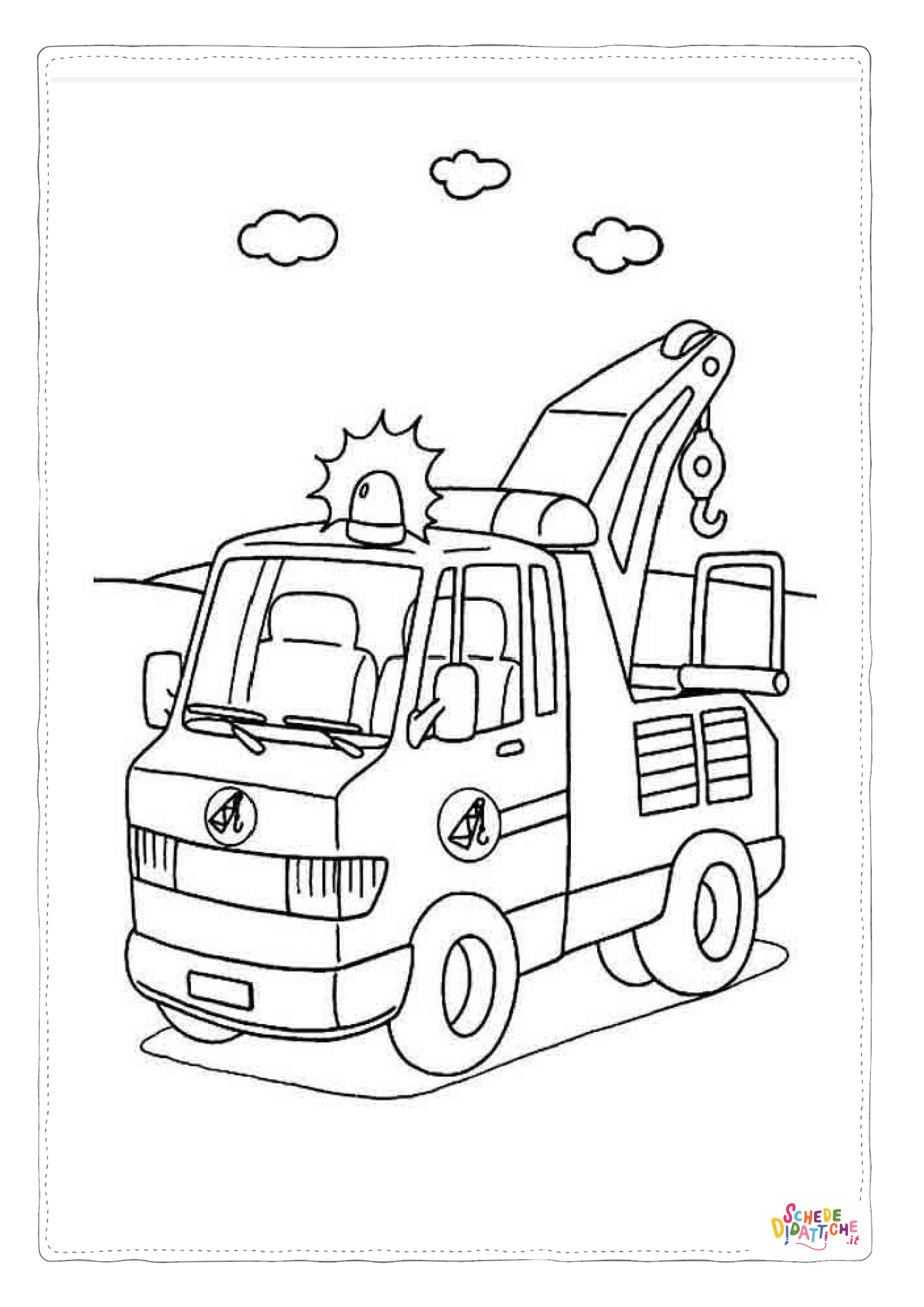 Disegno di mezzo da lavoro da stampare e colorare 93