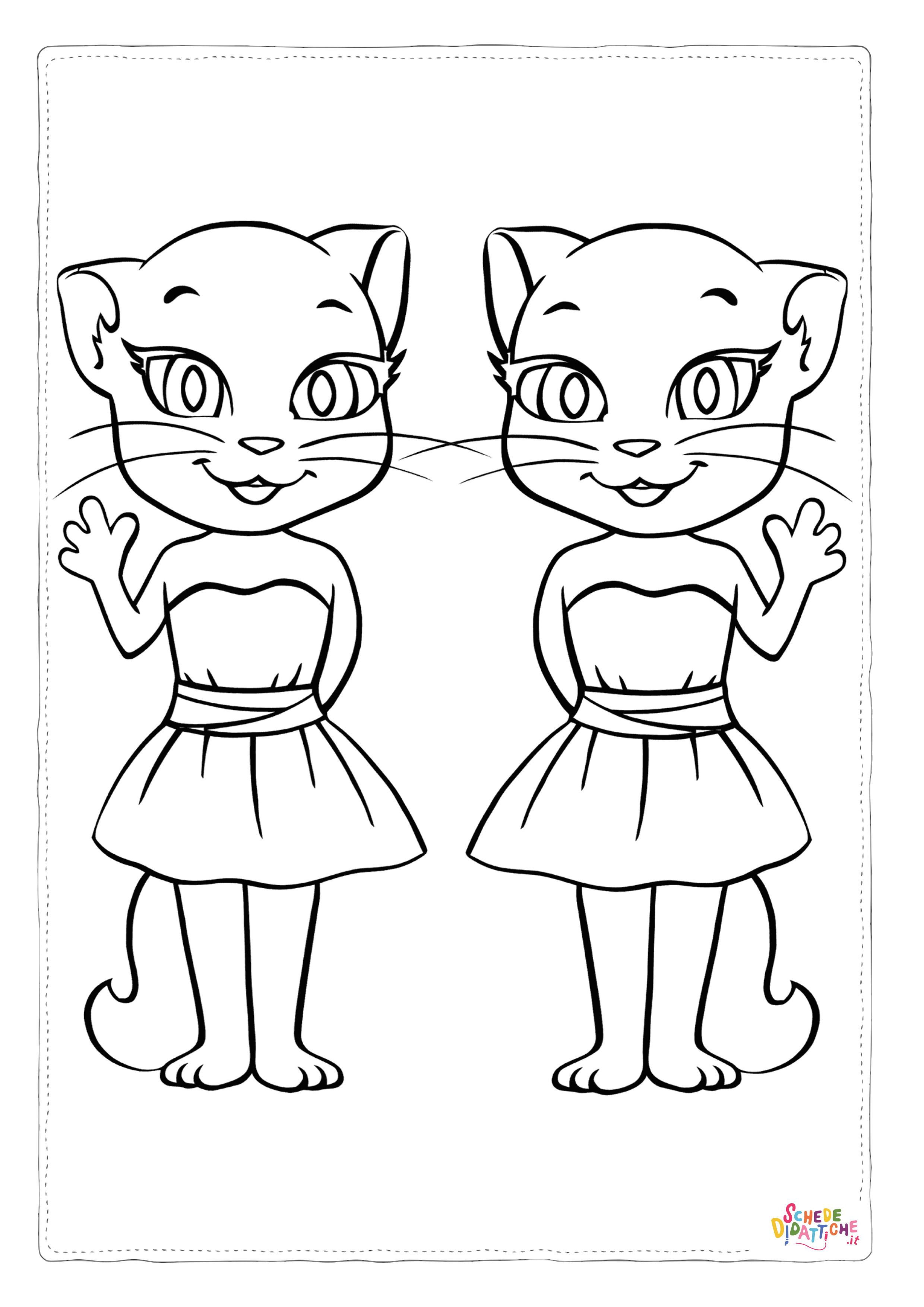 Disegno "Disegno di gatto da stampare e colorare 118" Disegno di gatto da stampare e colorare 118