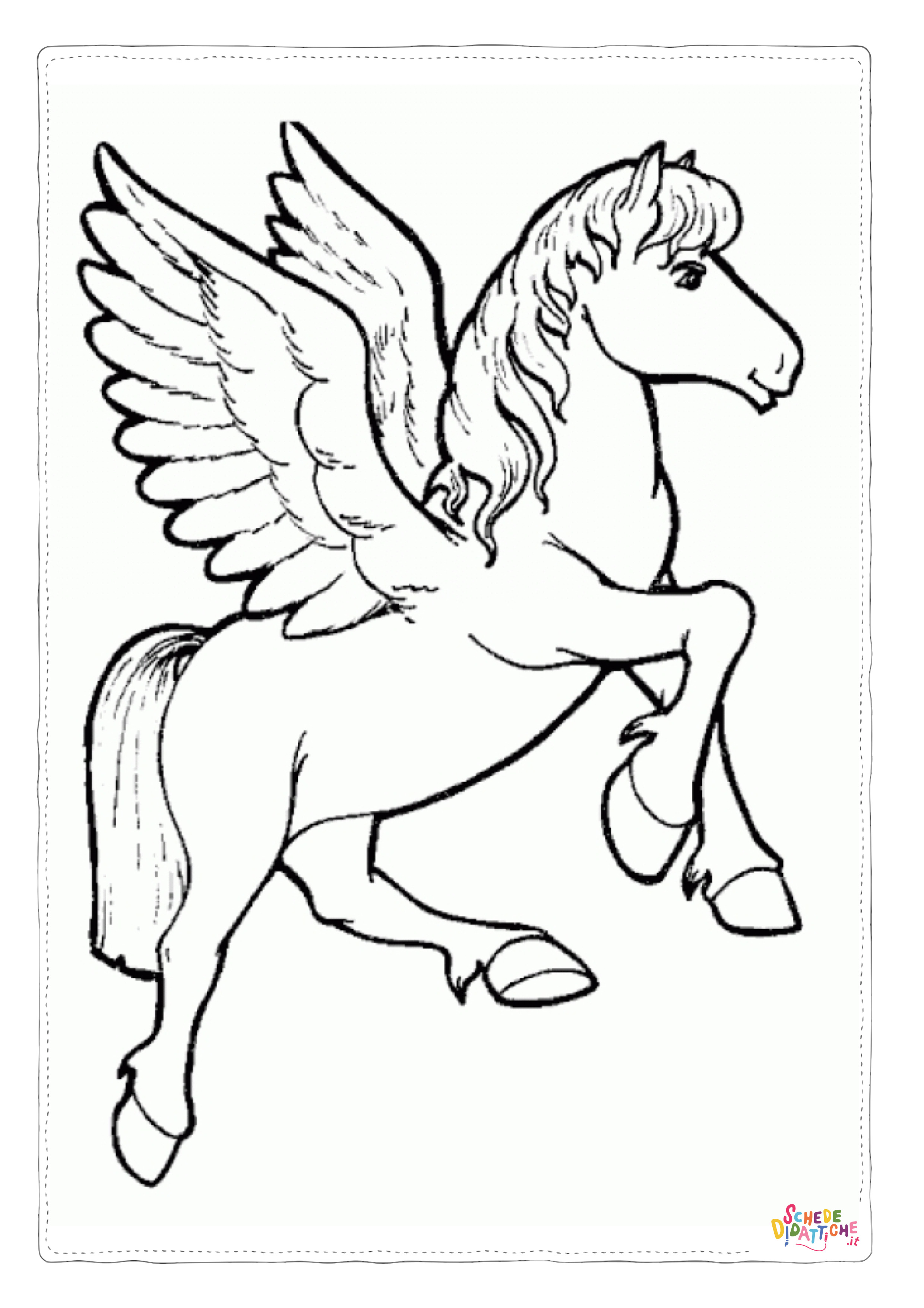 Disegno di cavallo alato da stampare e colorare 19