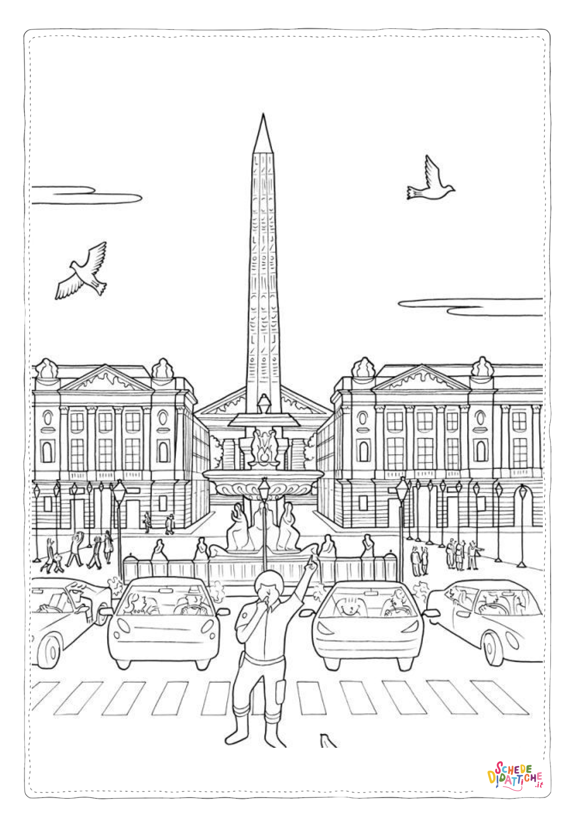 Disegno "Disegno di monumento famoso da stampare e colorare 48" Disegno di monumento famoso da stampare e colorare 48