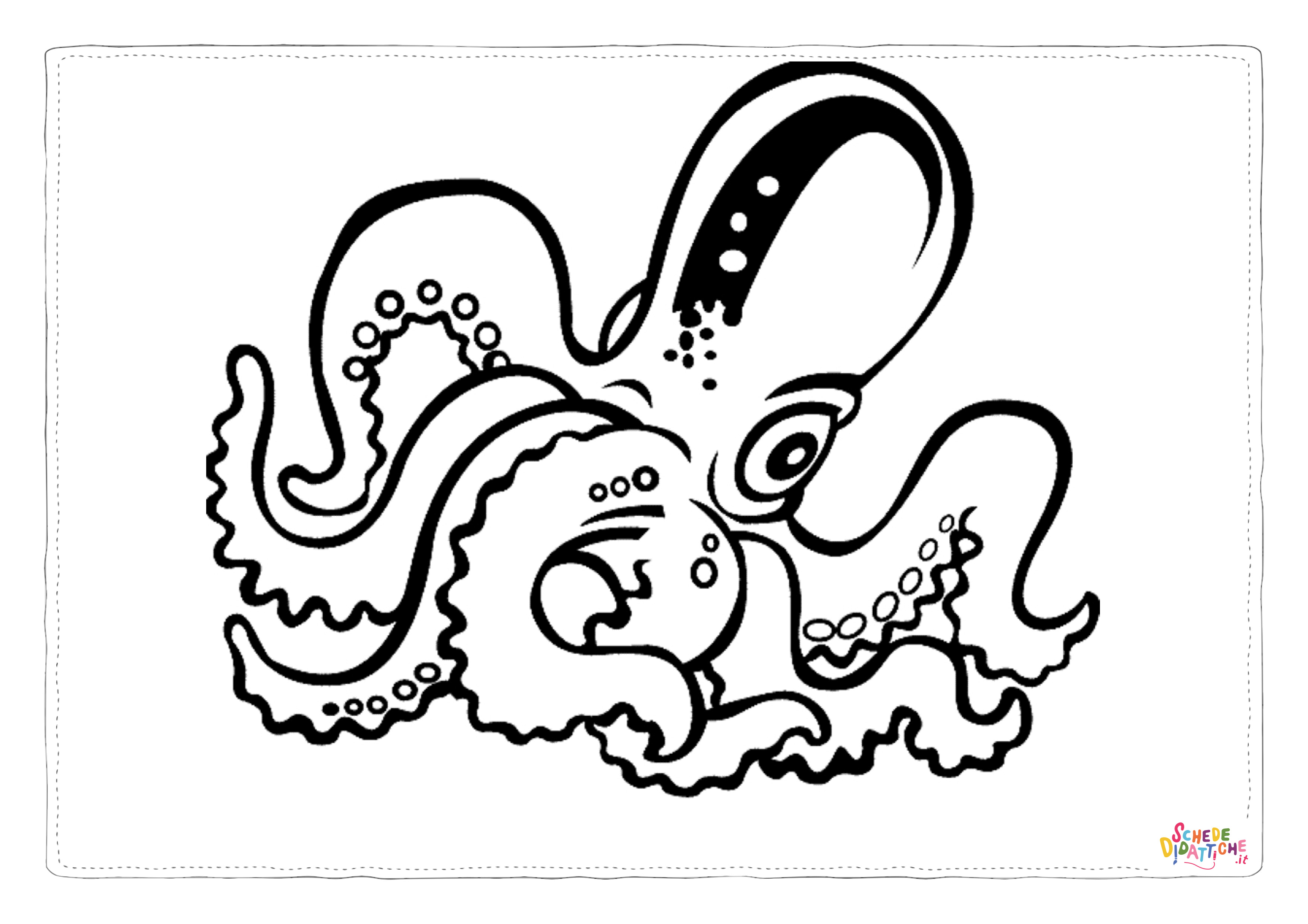 Disegno di polpo da stampare e colorare 7