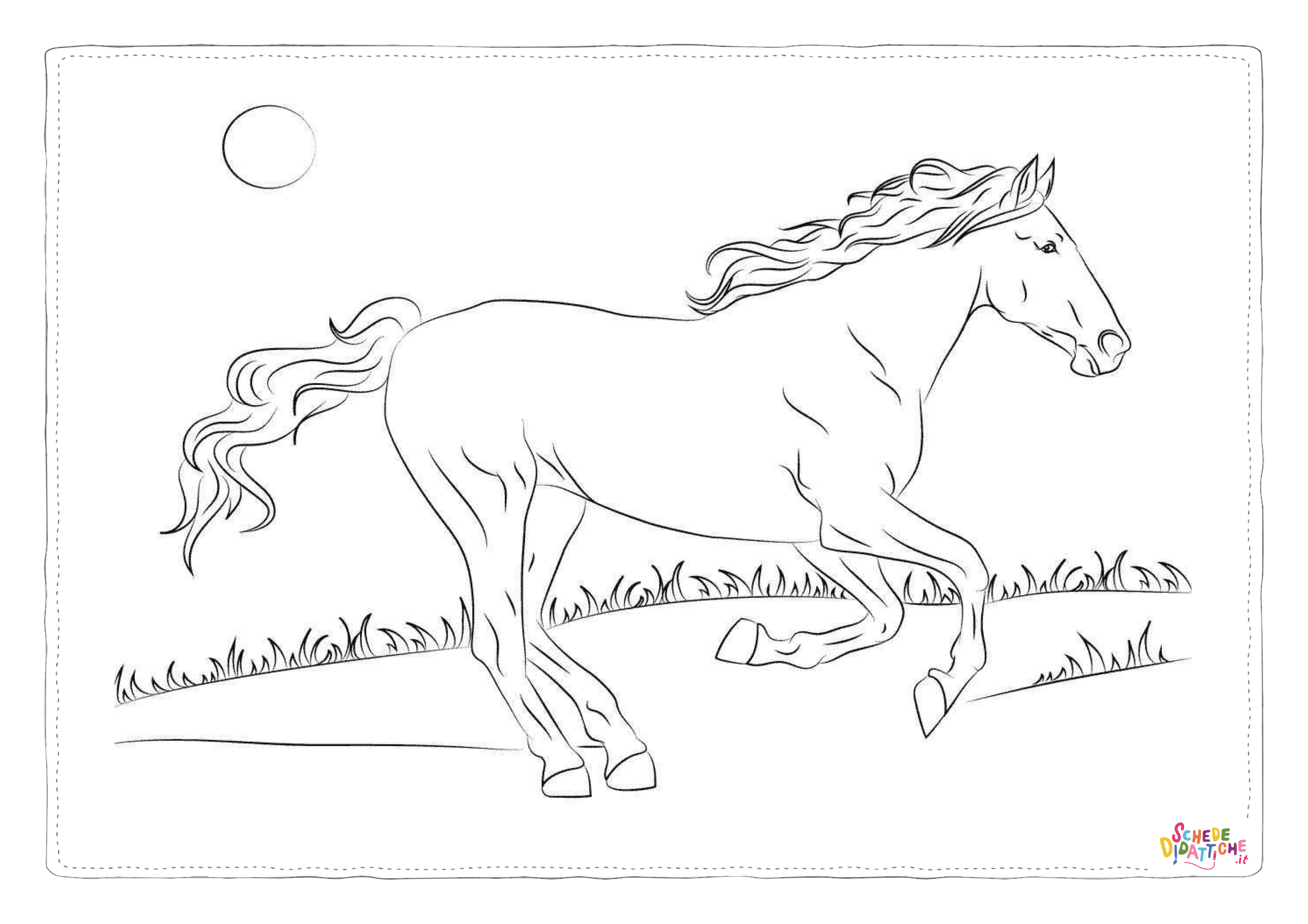 Disegno "Disegno di cavallo da stampare e colorare 224" Disegno di cavallo da stampare e colorare 224