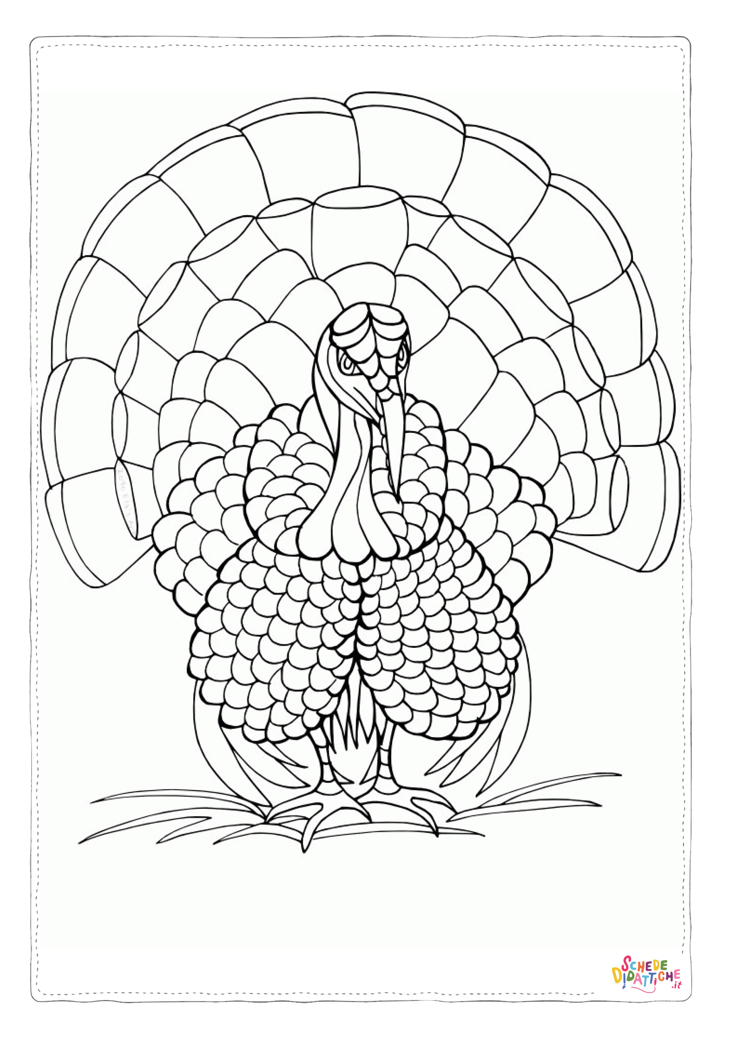 Disegno "Disegno di tacchino da stampare e colorare 52" Disegno di tacchino da stampare e colorare 52