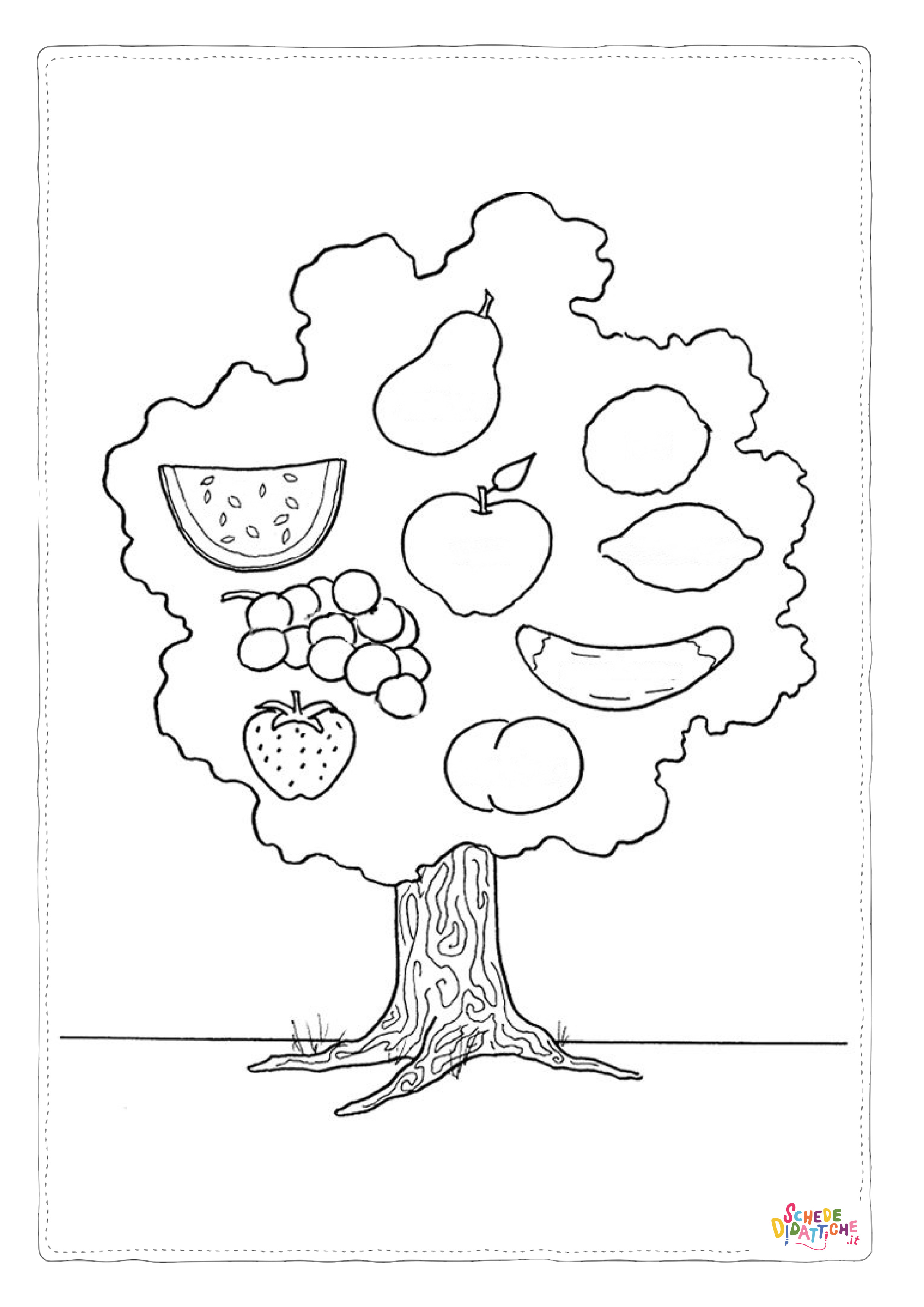 Disegno di albero da frutta da stampare e colorare 22
