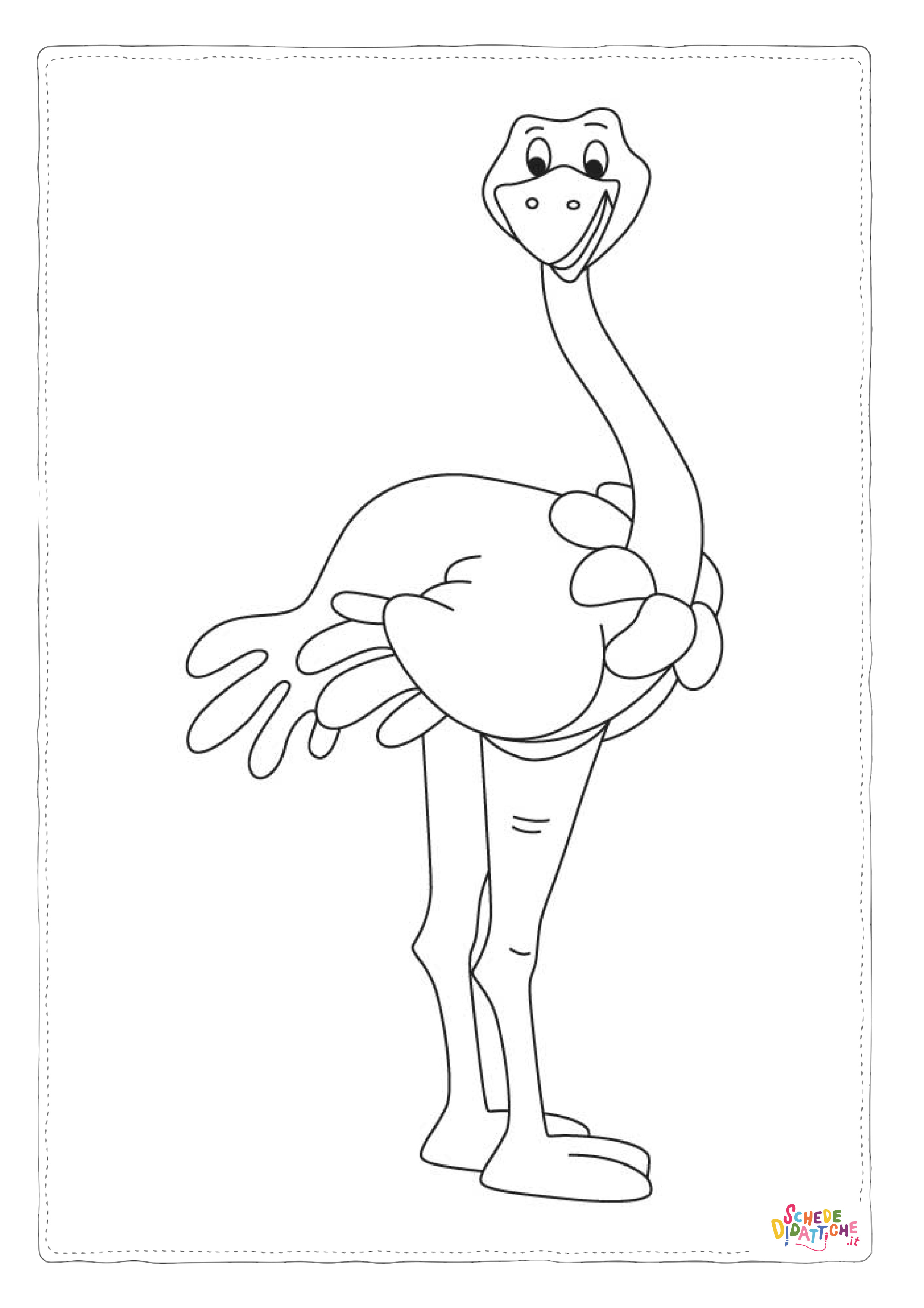 Disegno "Disegno di struzzo da stampare e colorare 2" Disegno di struzzo da stampare e colorare 2