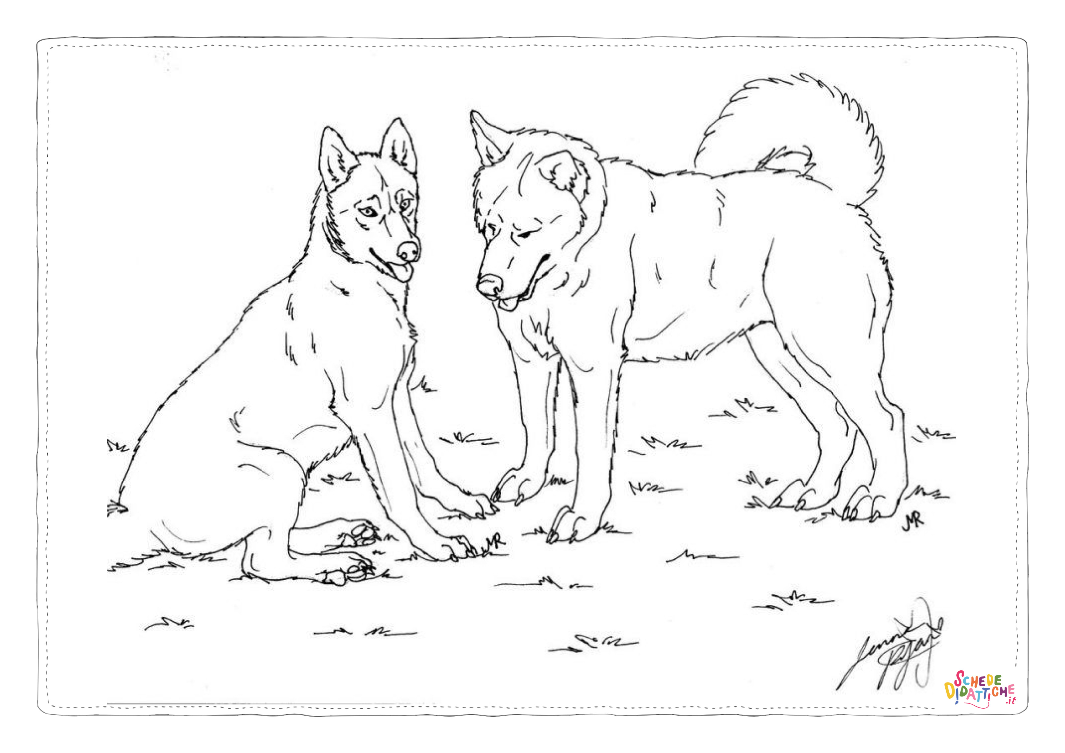 Disegno di lupo da stampare e colorare 32