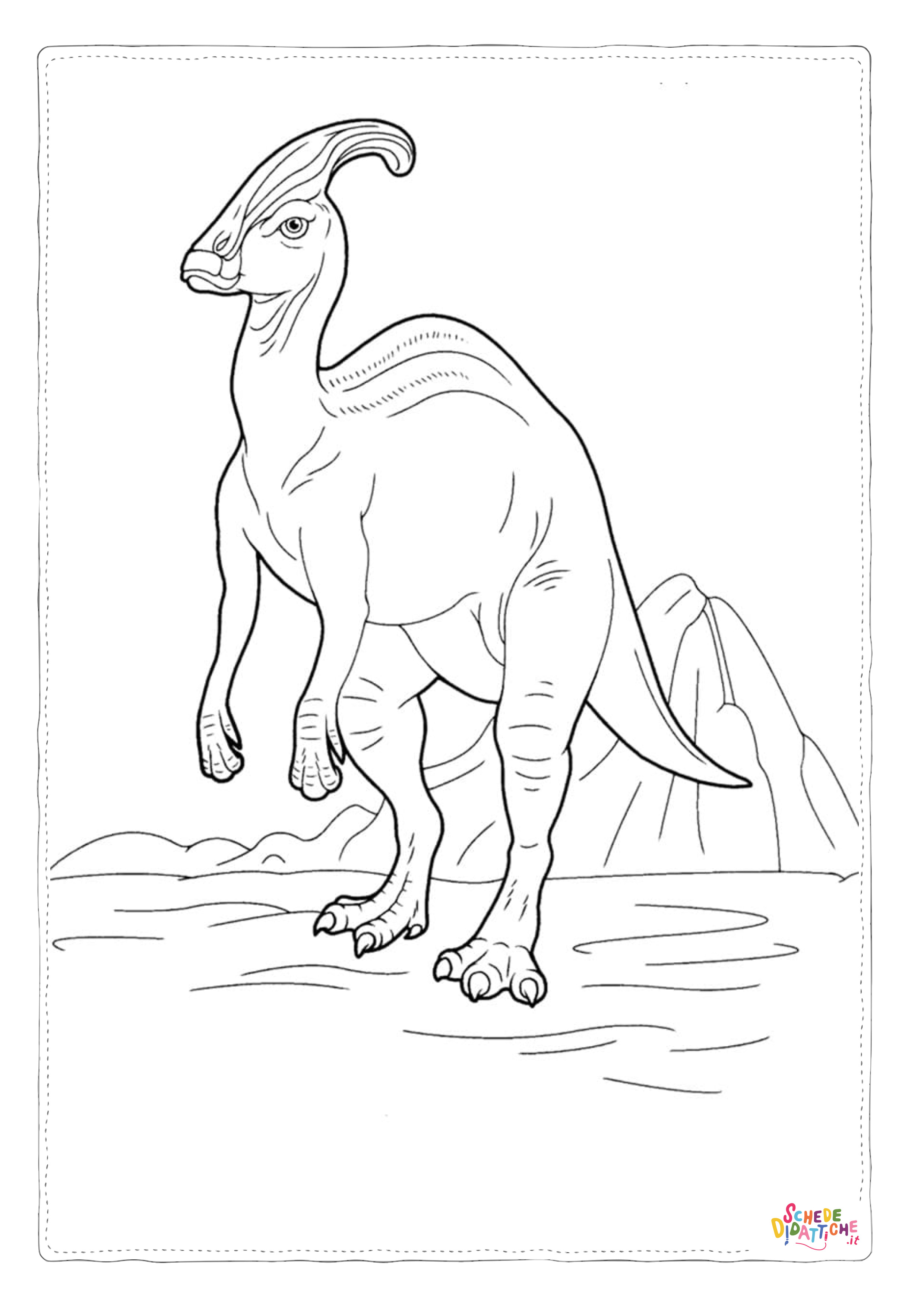 Disegno "Disegno di Parasaurolofo da stampare e colorare 9" Disegno di Parasaurolofo da stampare e colorare 9