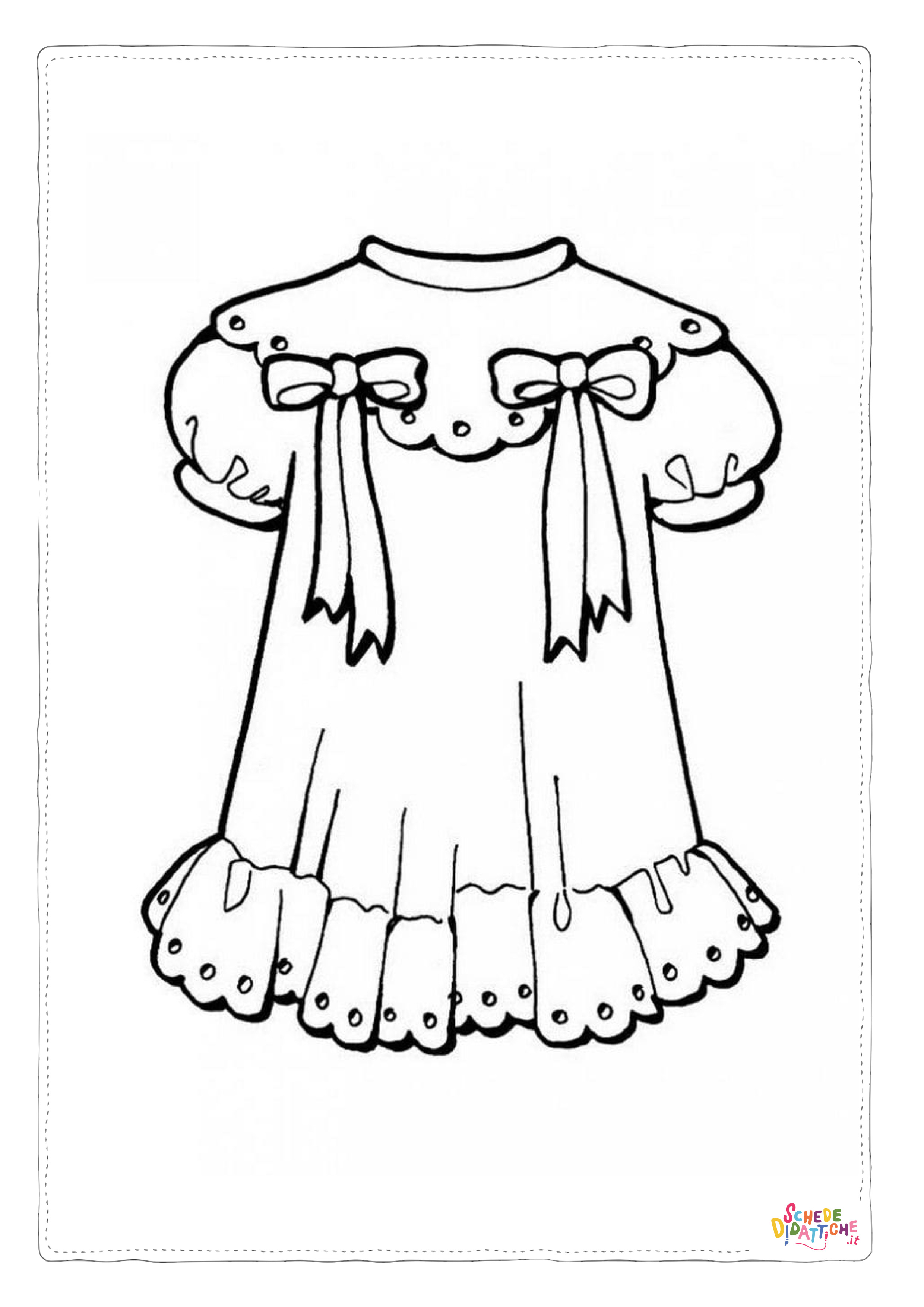 Disegno "Disegno di vestito da donna da stampare e colorare 3" Disegno di vestito da donna da stampare e colorare 3